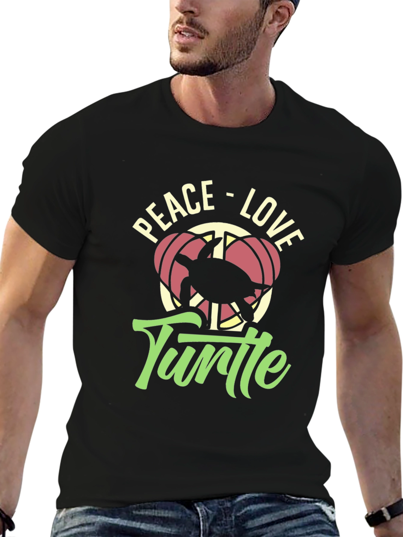 Peace Love Turtle Graphic T-Shirt