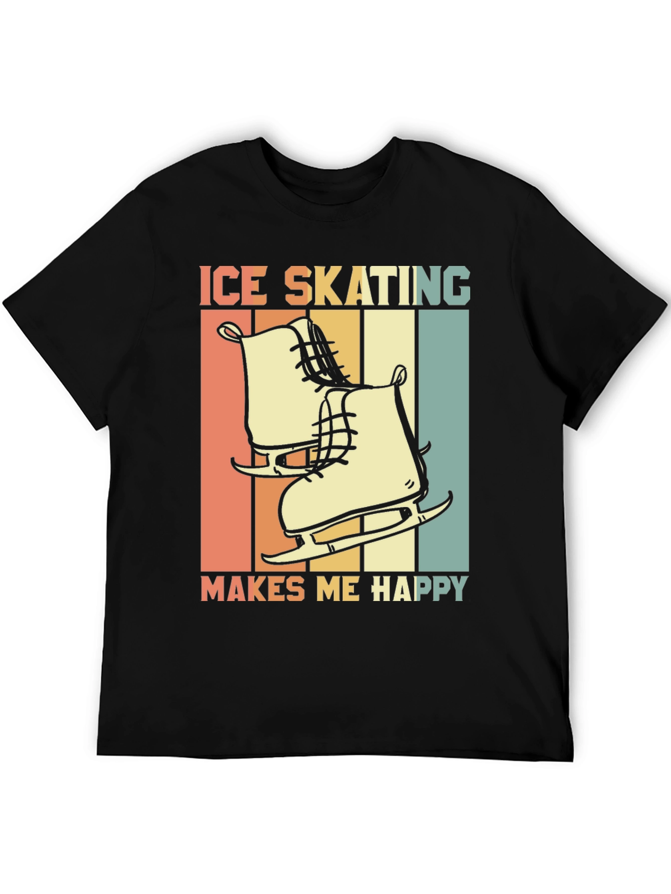 Ice Skating Makes Me Happy Graphic Tee