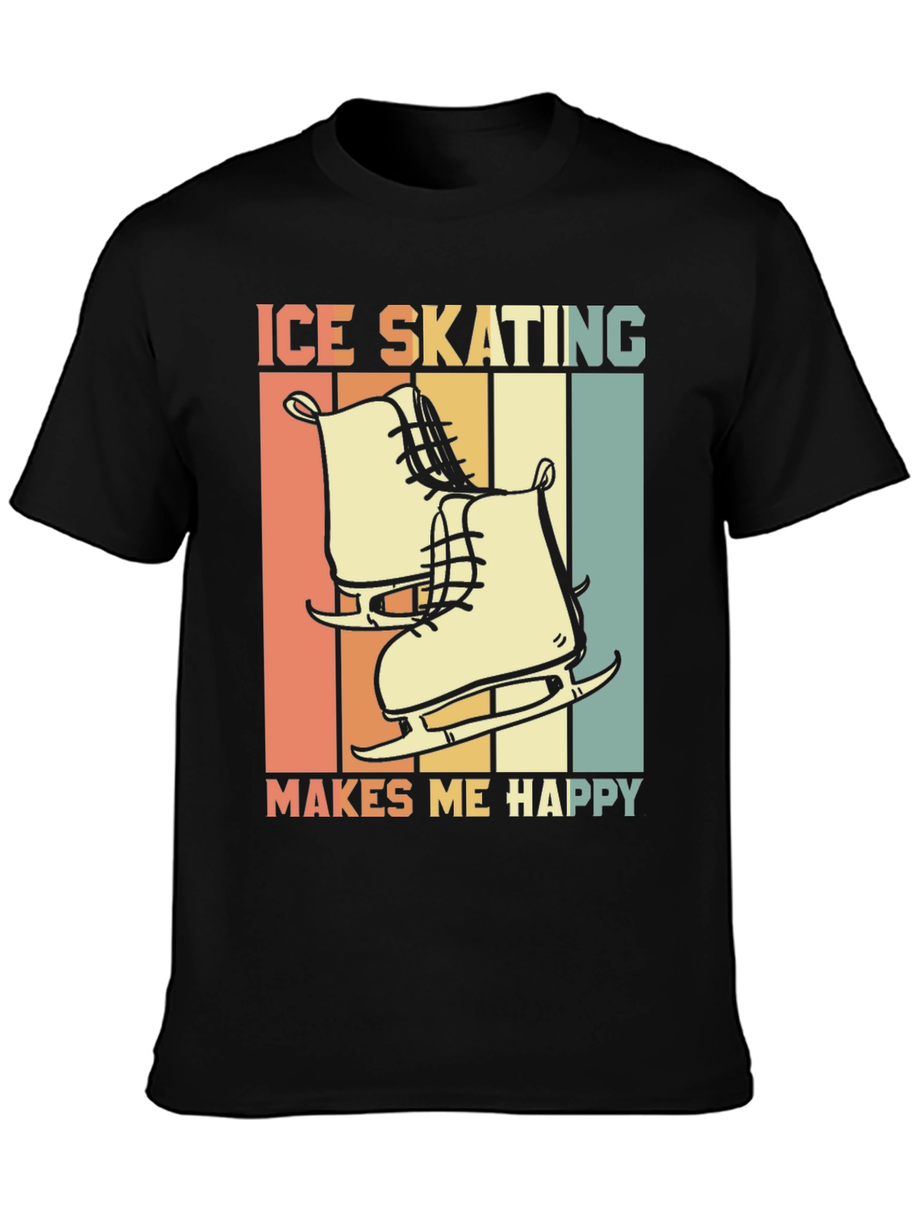 Ice Skating Makes Me Happy Graphic Tee