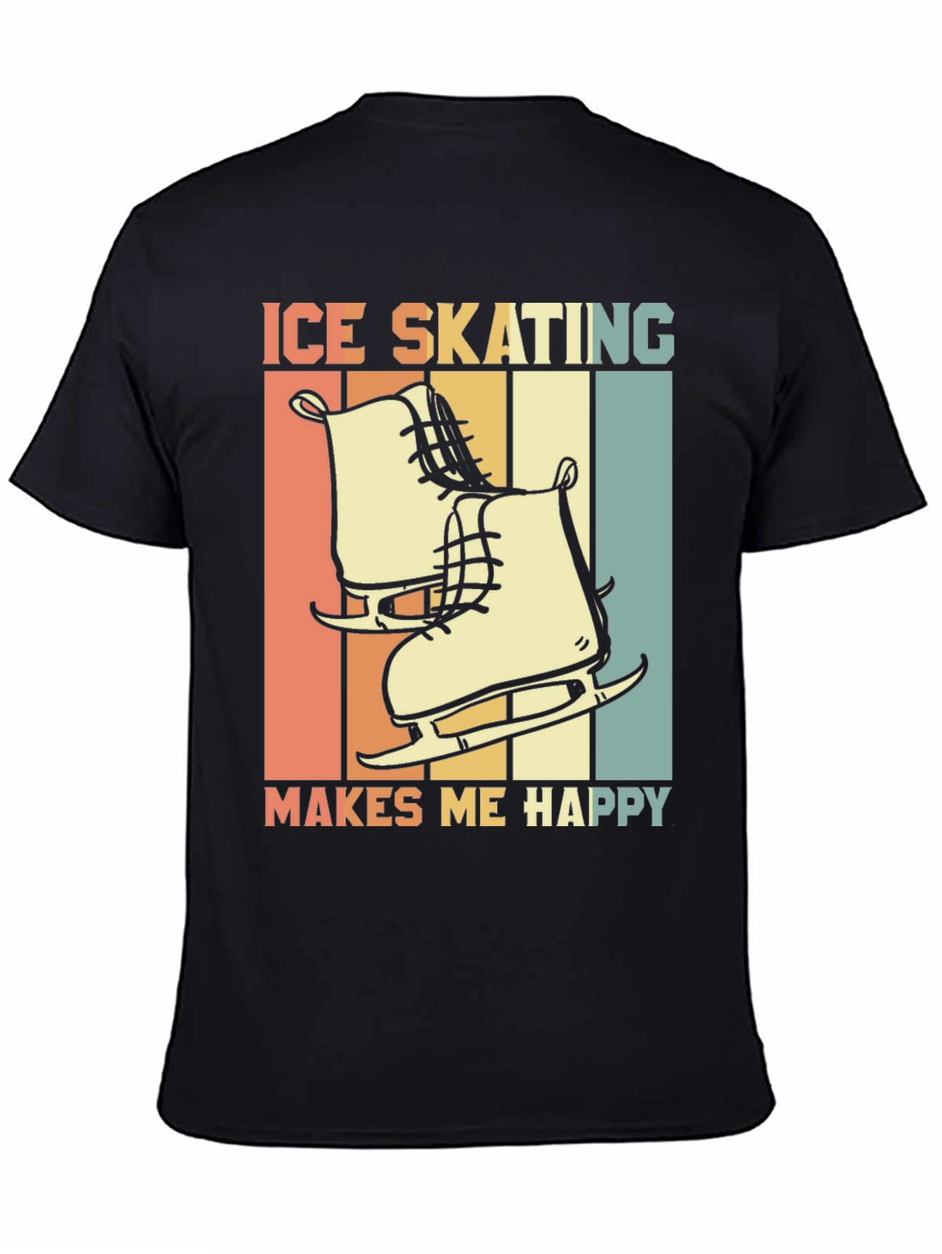 Ice Skating Makes Me Happy Graphic Tee