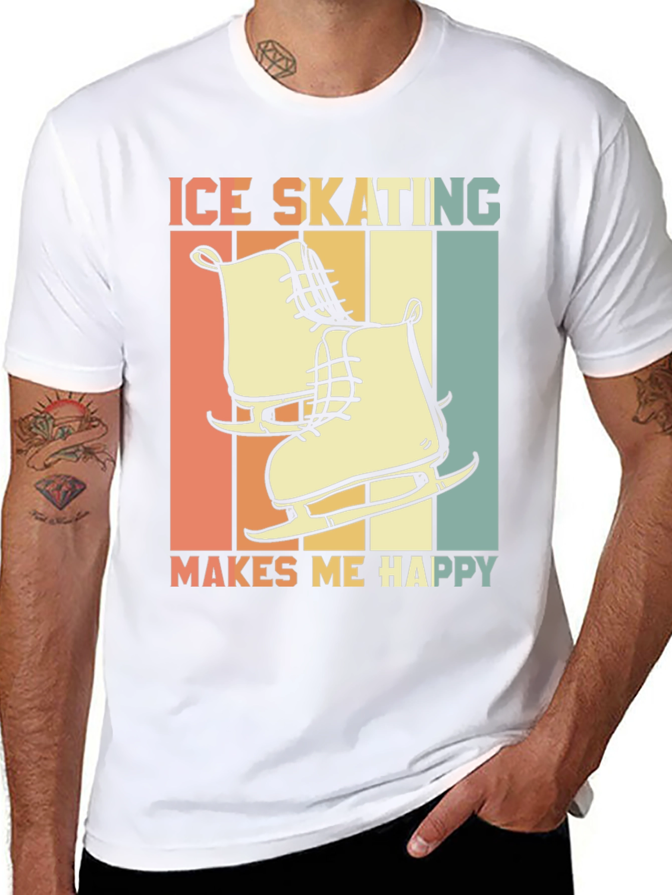 Ice Skating Makes Me Happy Graphic Tee