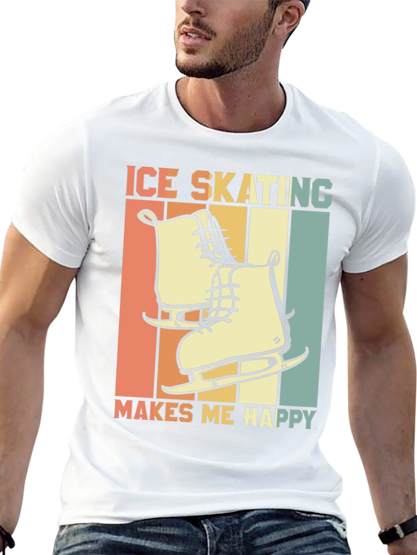 Ice Skating Makes Me Happy Graphic Tee