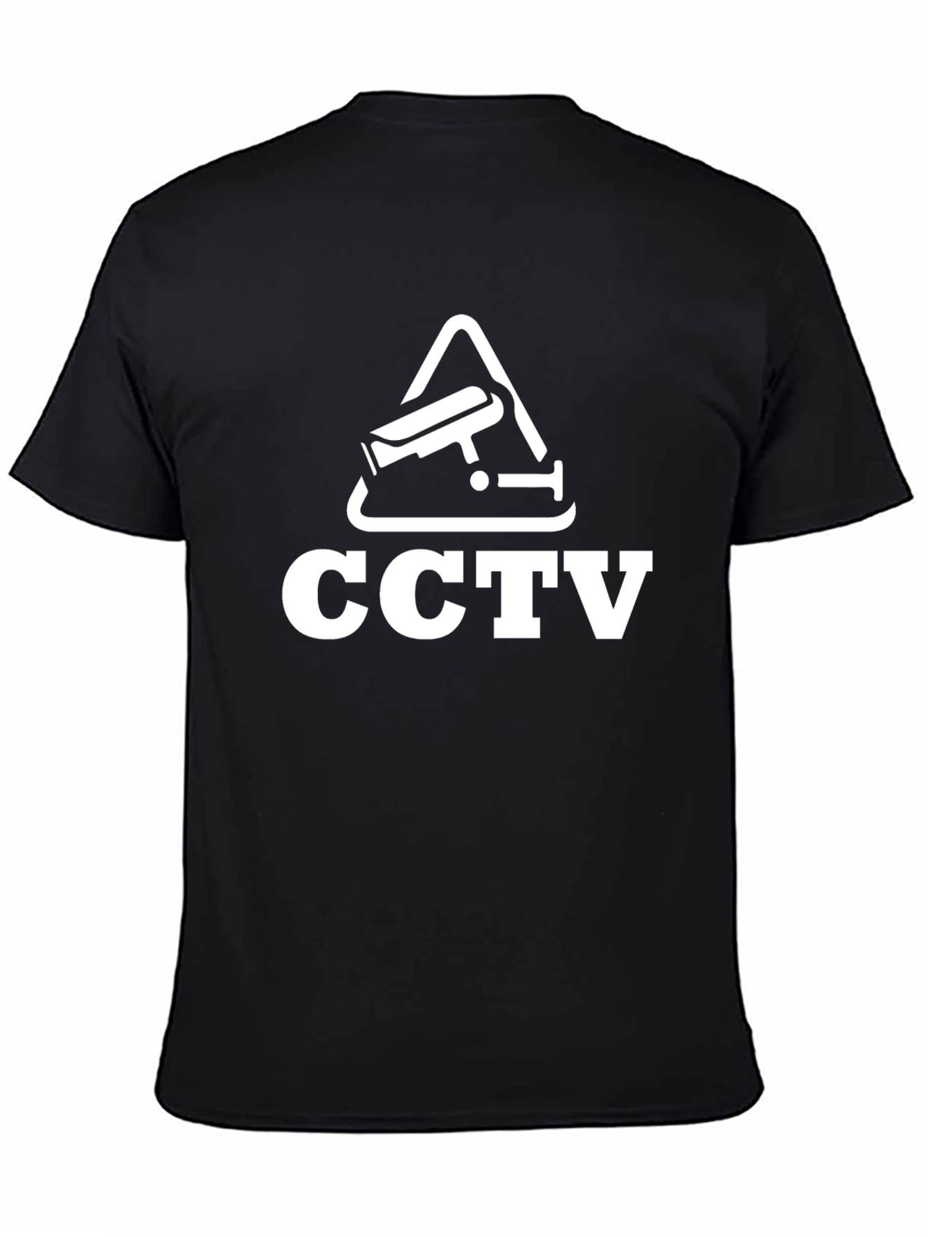 CCTV Surveillance Graphic Tee - Black Cotton T-Shirt