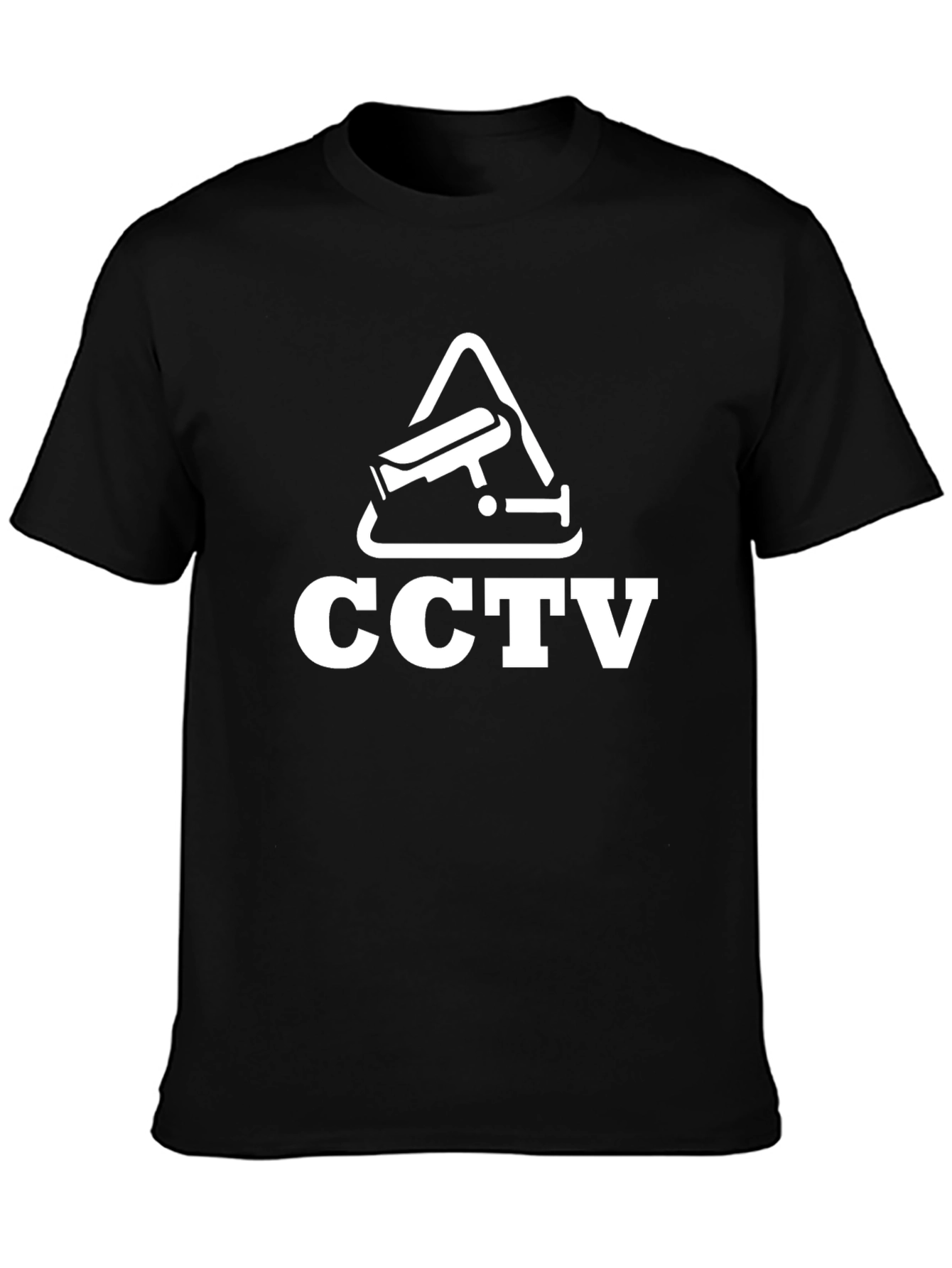 CCTV Surveillance Graphic Tee - Black Cotton T-Shirt
