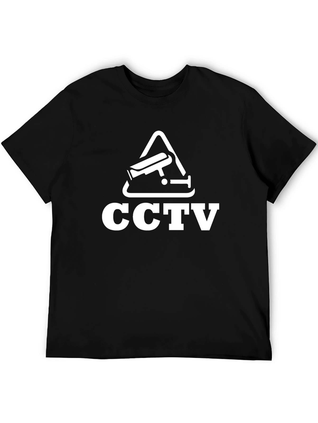 CCTV Surveillance Graphic Tee - Black Cotton T-Shirt