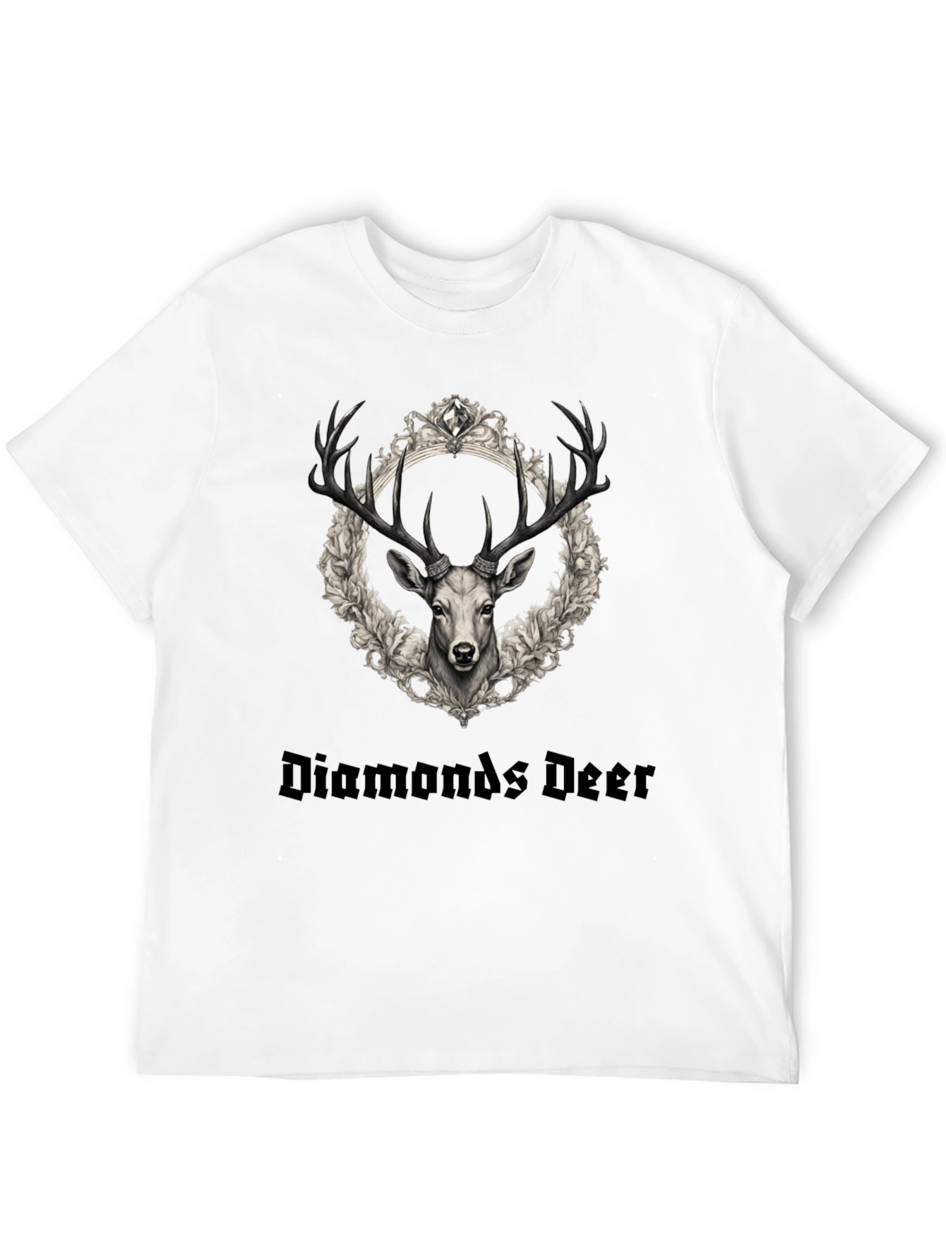 Diamonds Deer Graphic Tee - Black