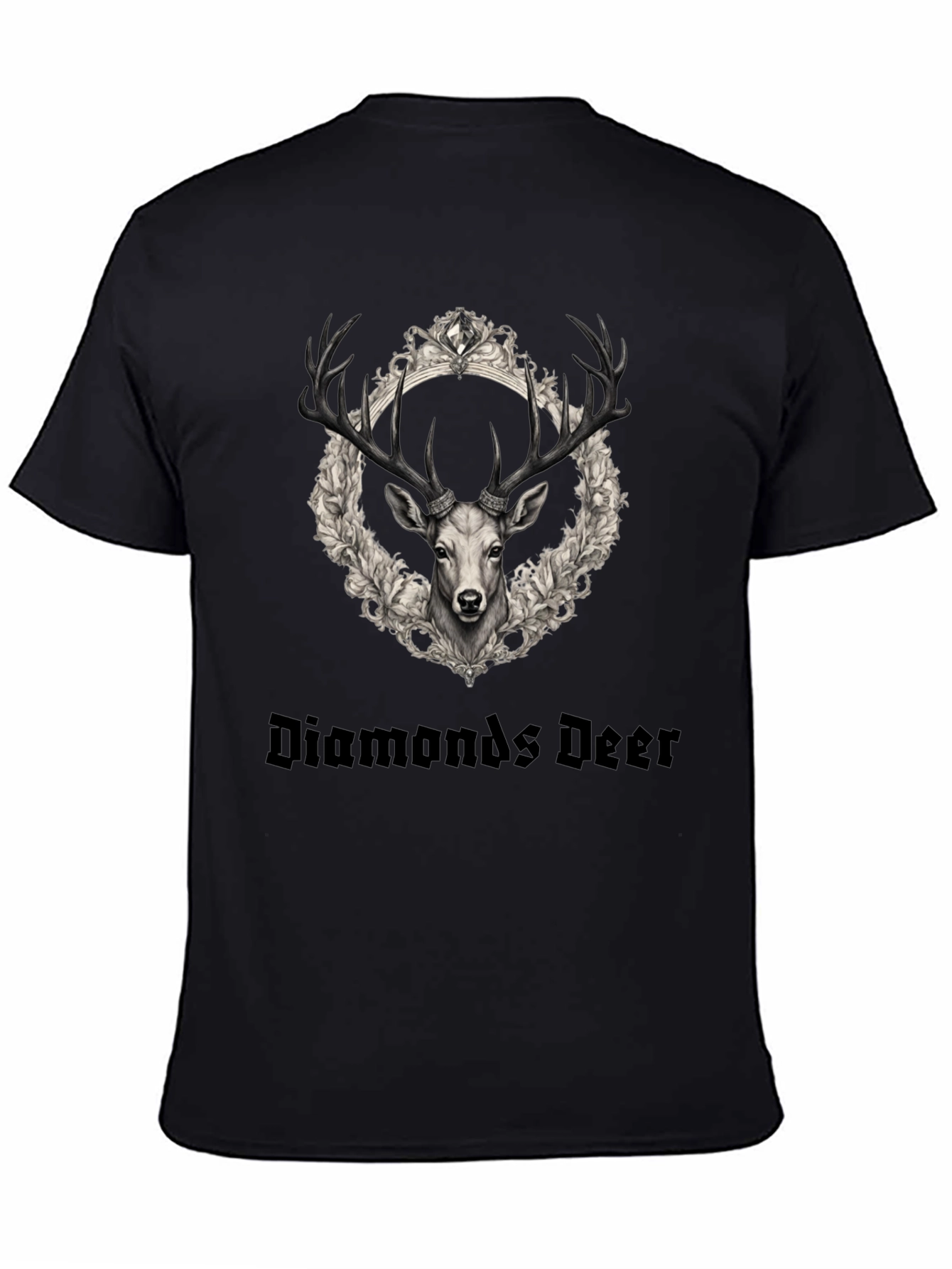 Diamonds Deer Graphic Tee - Black
