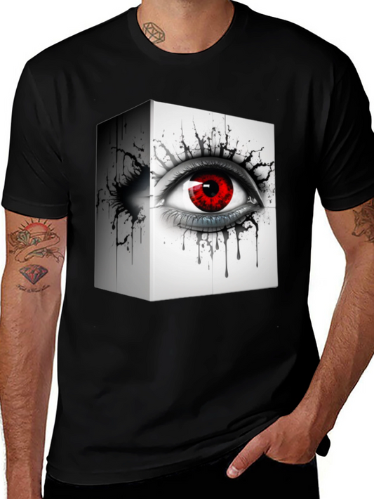 Eye Cube Graphic Tee - Edgy Black T-Shirt