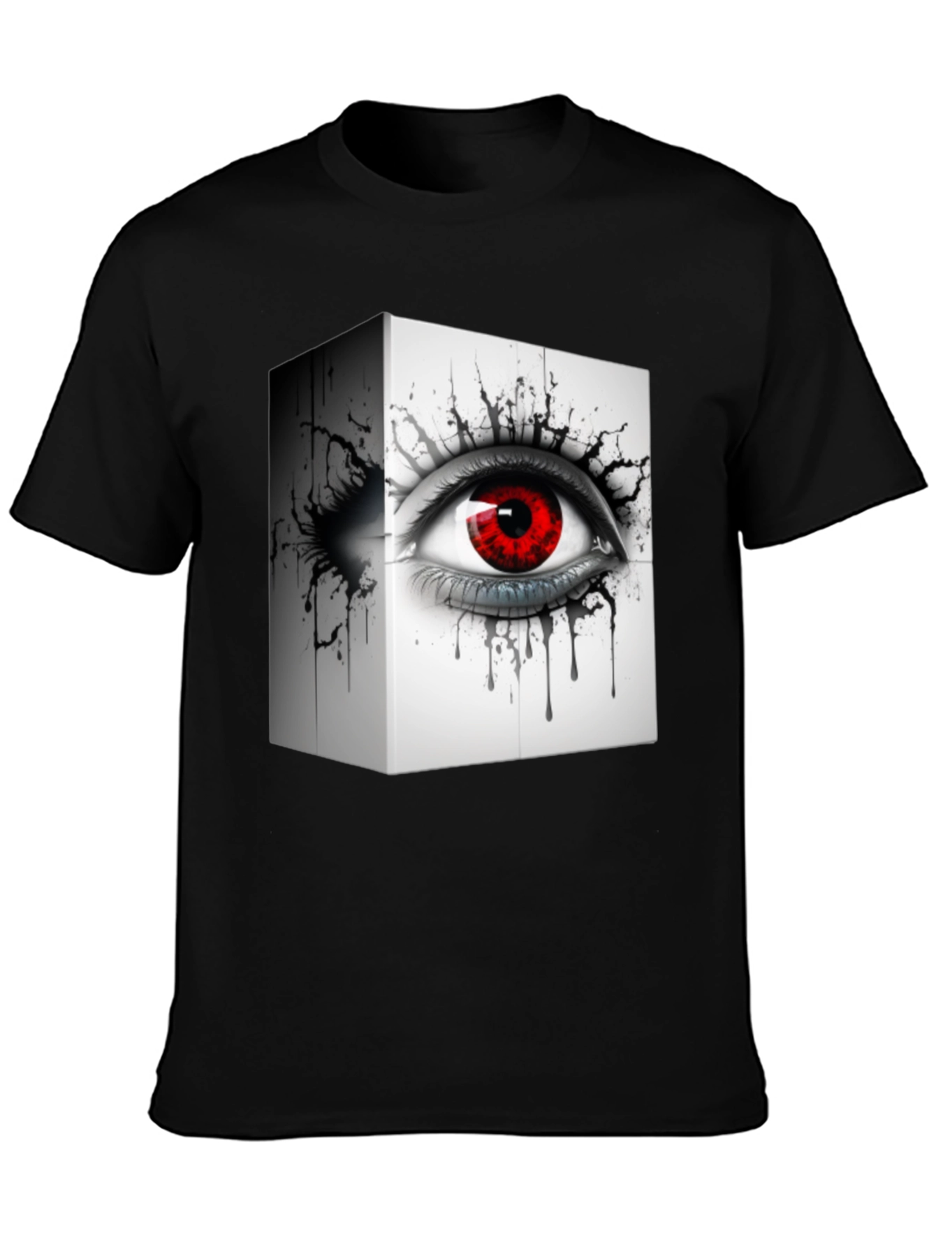 Eye Cube Graphic Tee - Edgy Black T-Shirt