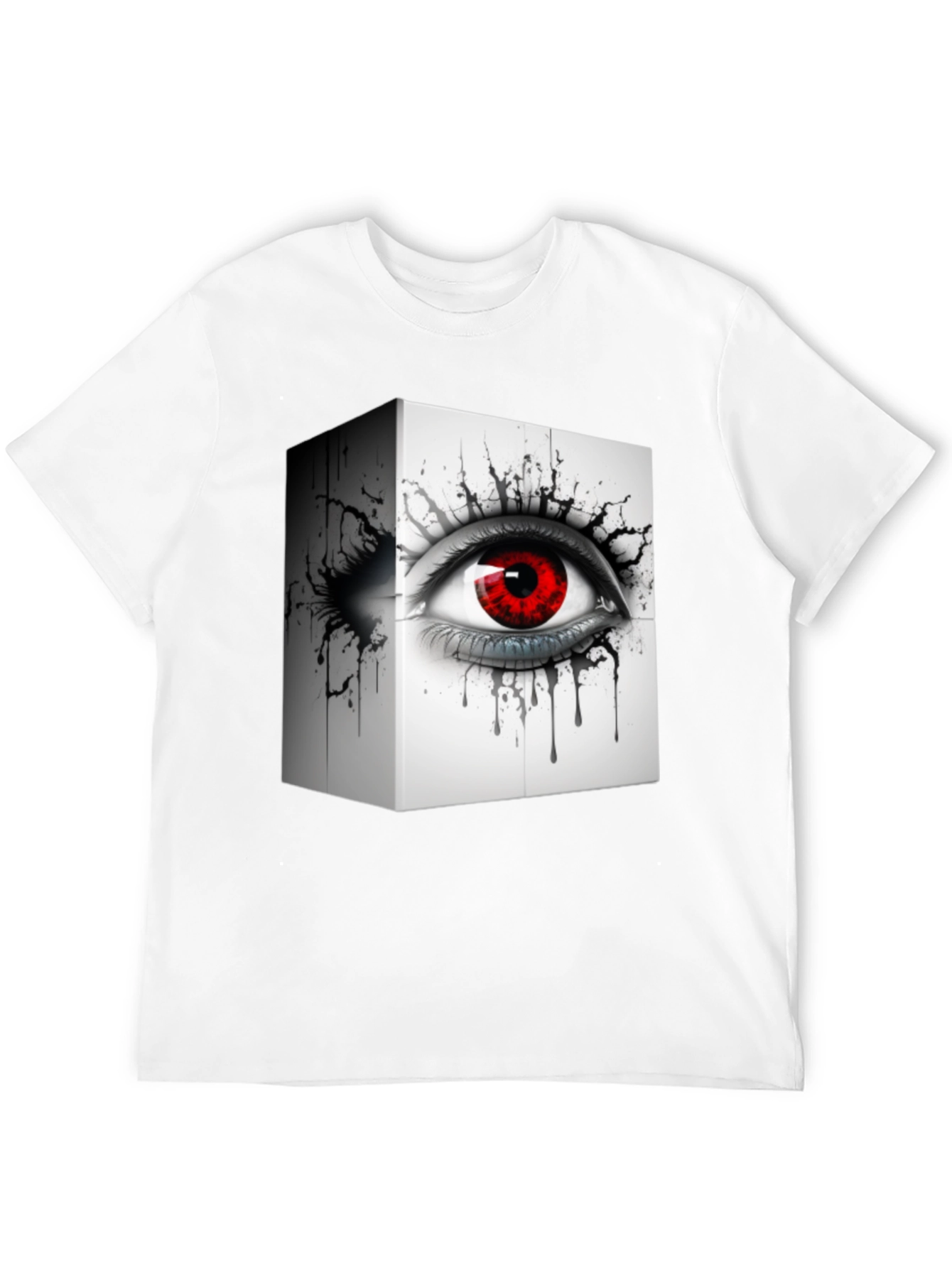 Eye Cube Graphic Tee - Edgy Black T-Shirt