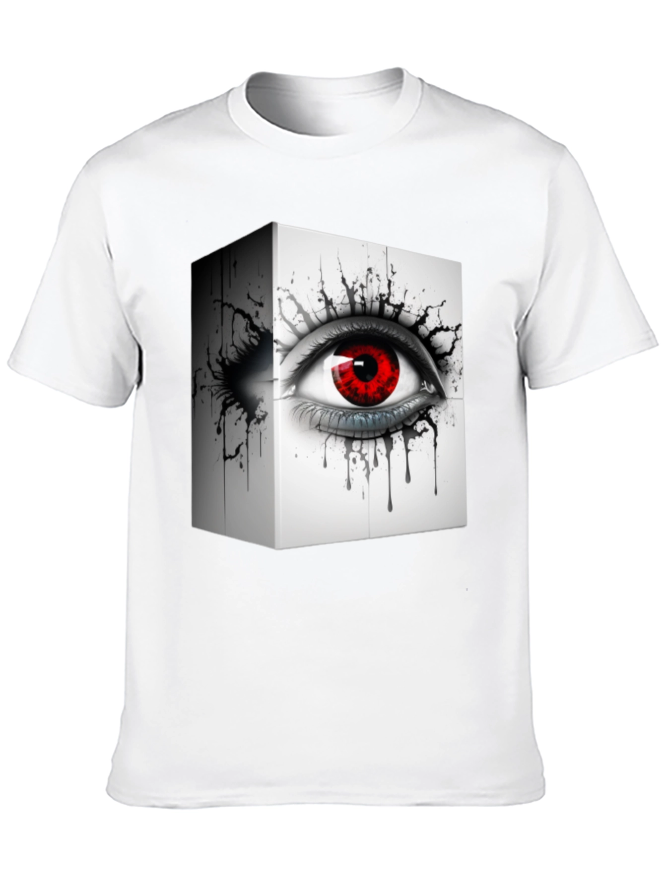 Eye Cube Graphic Tee - Edgy Black T-Shirt