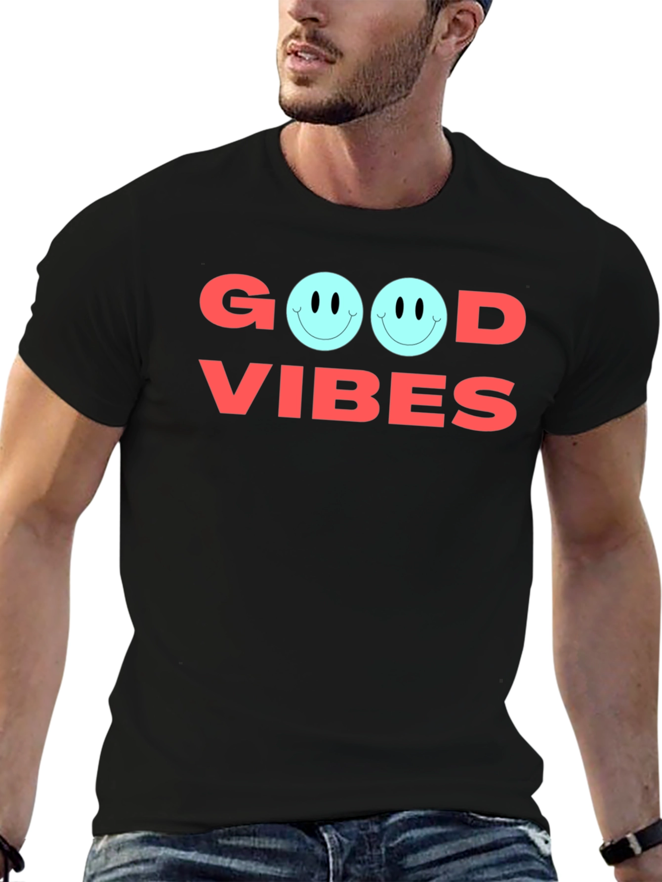 Good Vibes Graphic Tee - Soft Cotton Casual Shirt