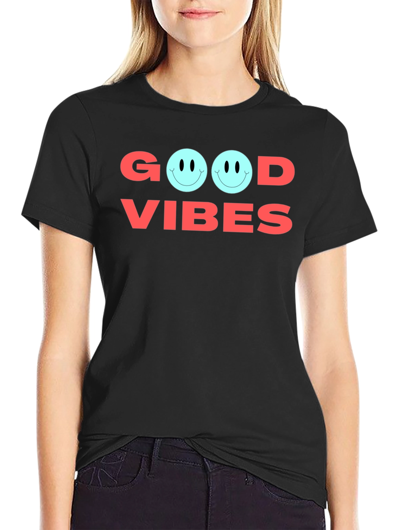 Good Vibes Graphic Tee - Soft Cotton Casual Shirt