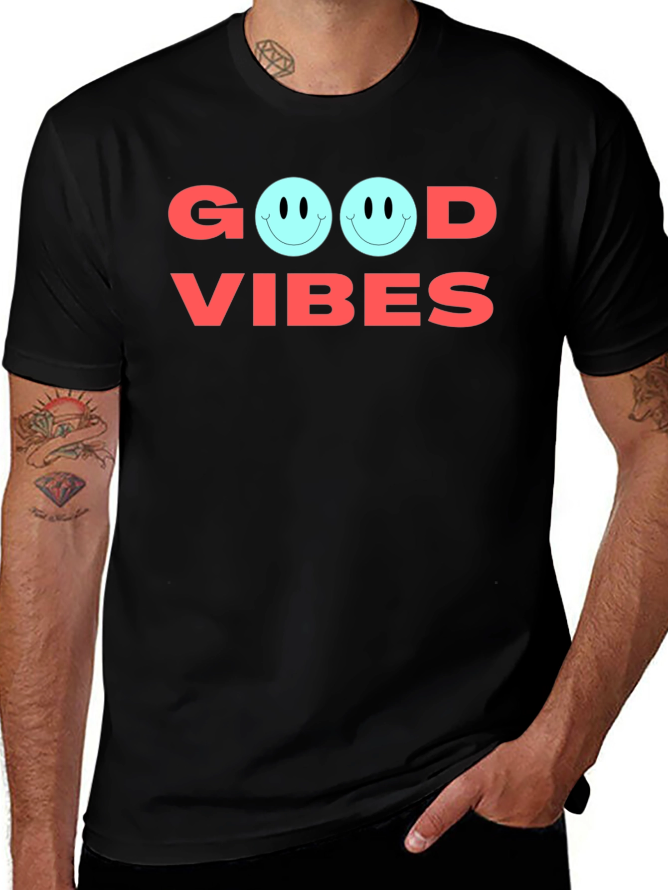 Good Vibes Graphic Tee - Soft Cotton Casual Shirt