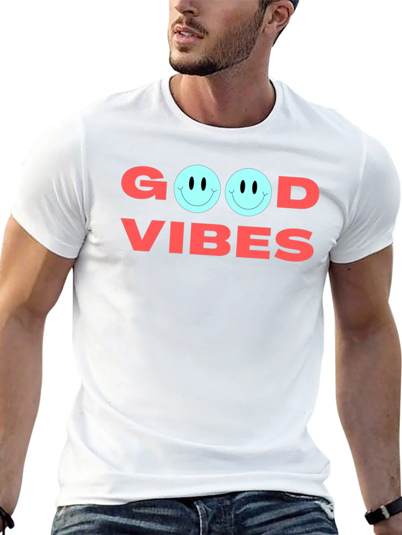 Good Vibes Graphic Tee - Soft Cotton Casual Shirt
