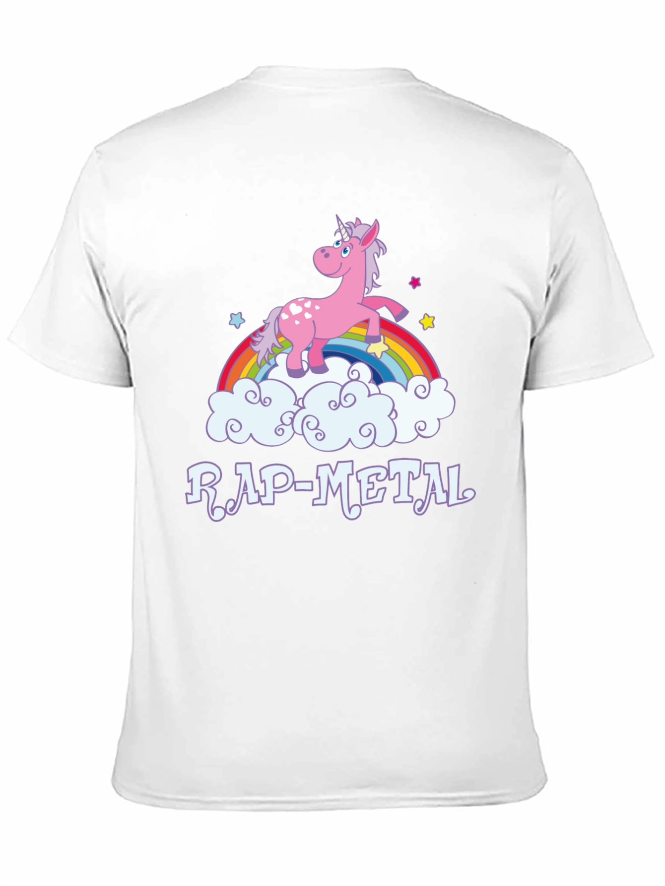 Rap-Metal Unicorn Rainbow Graphic T-Shirt