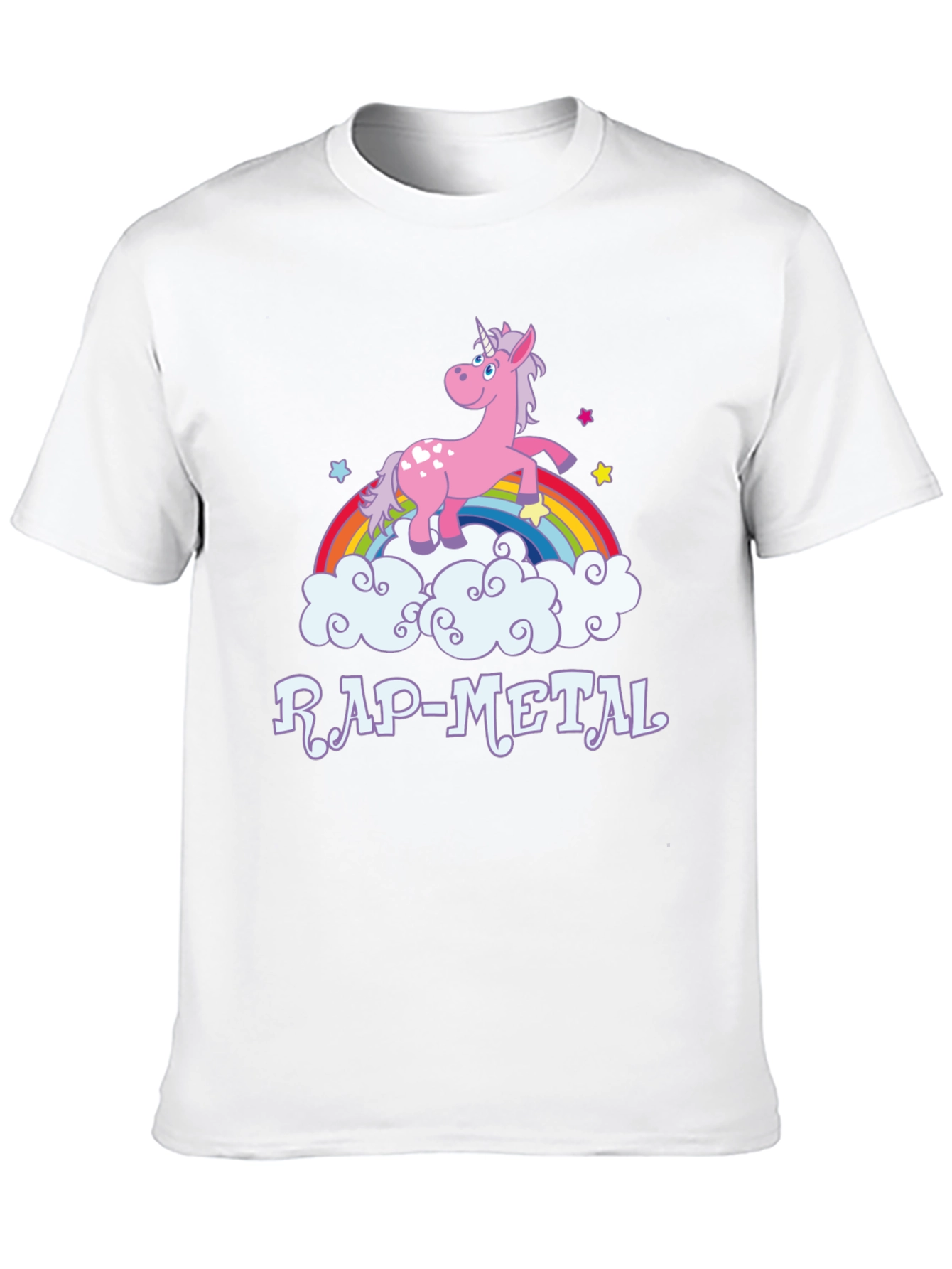 Rap-Metal Unicorn Rainbow Graphic T-Shirt