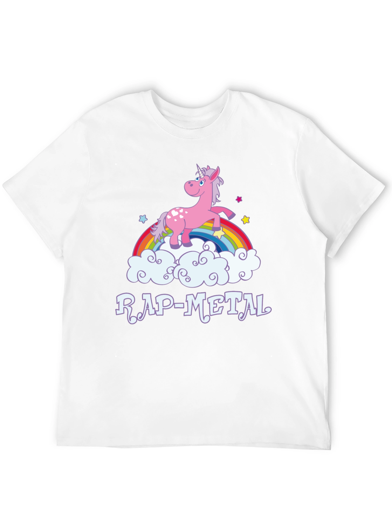Rap-Metal Unicorn Rainbow Graphic T-Shirt