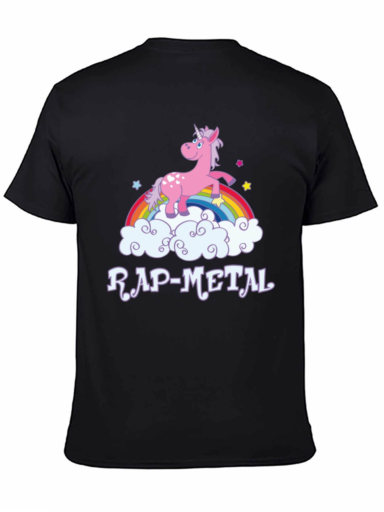 Rap-Metal Unicorn Rainbow Graphic T-Shirt