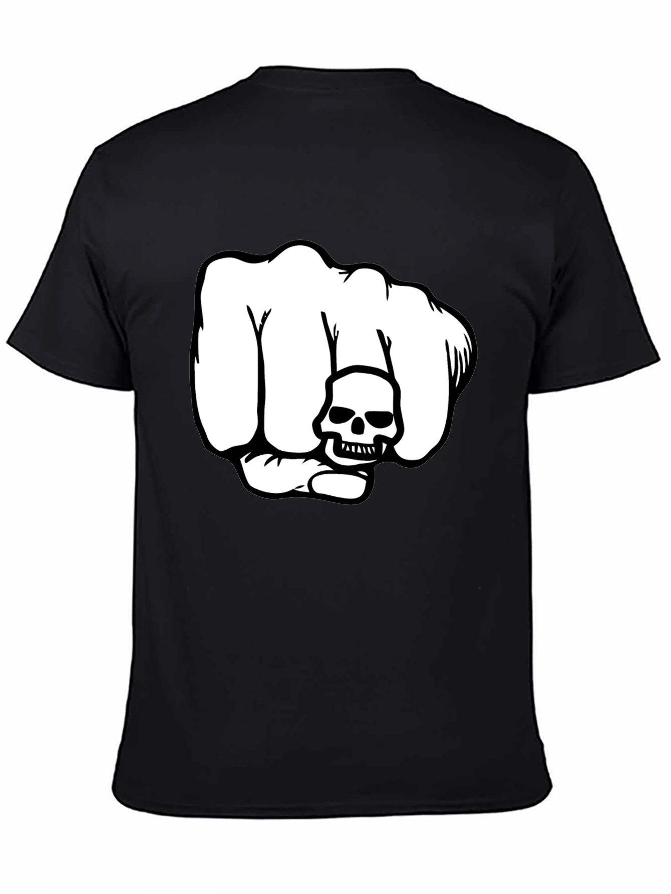 Skull Fist Graphic T-Shirt - Bold Design Black Tee