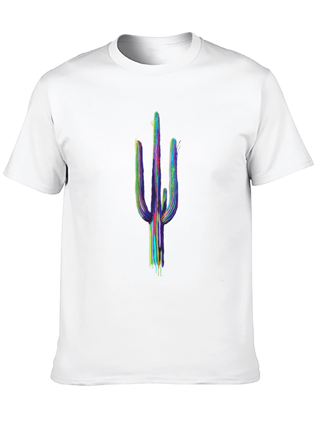 Cactus Art Mens Black T-Shirt
