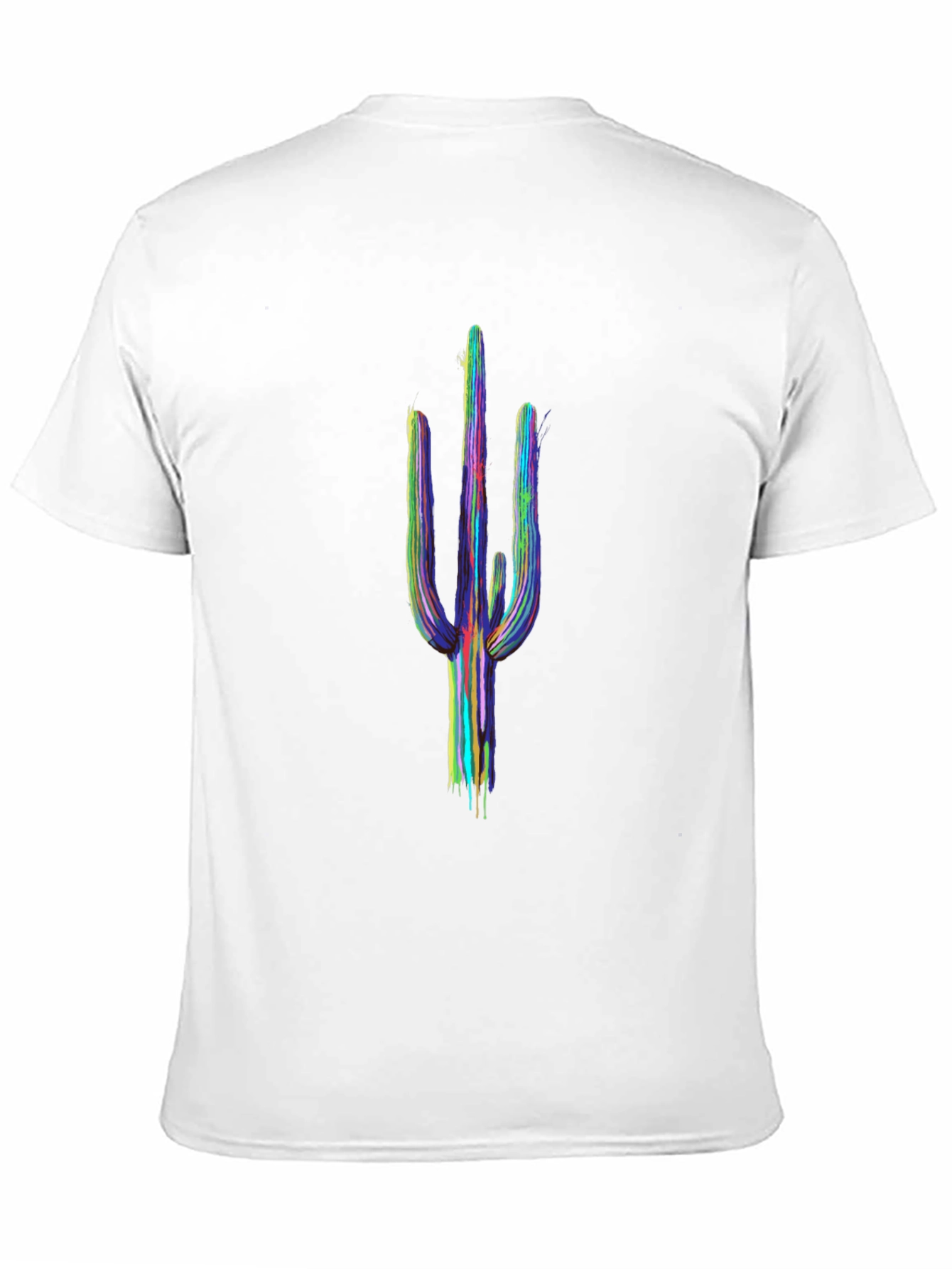 Cactus Art Mens Black T-Shirt