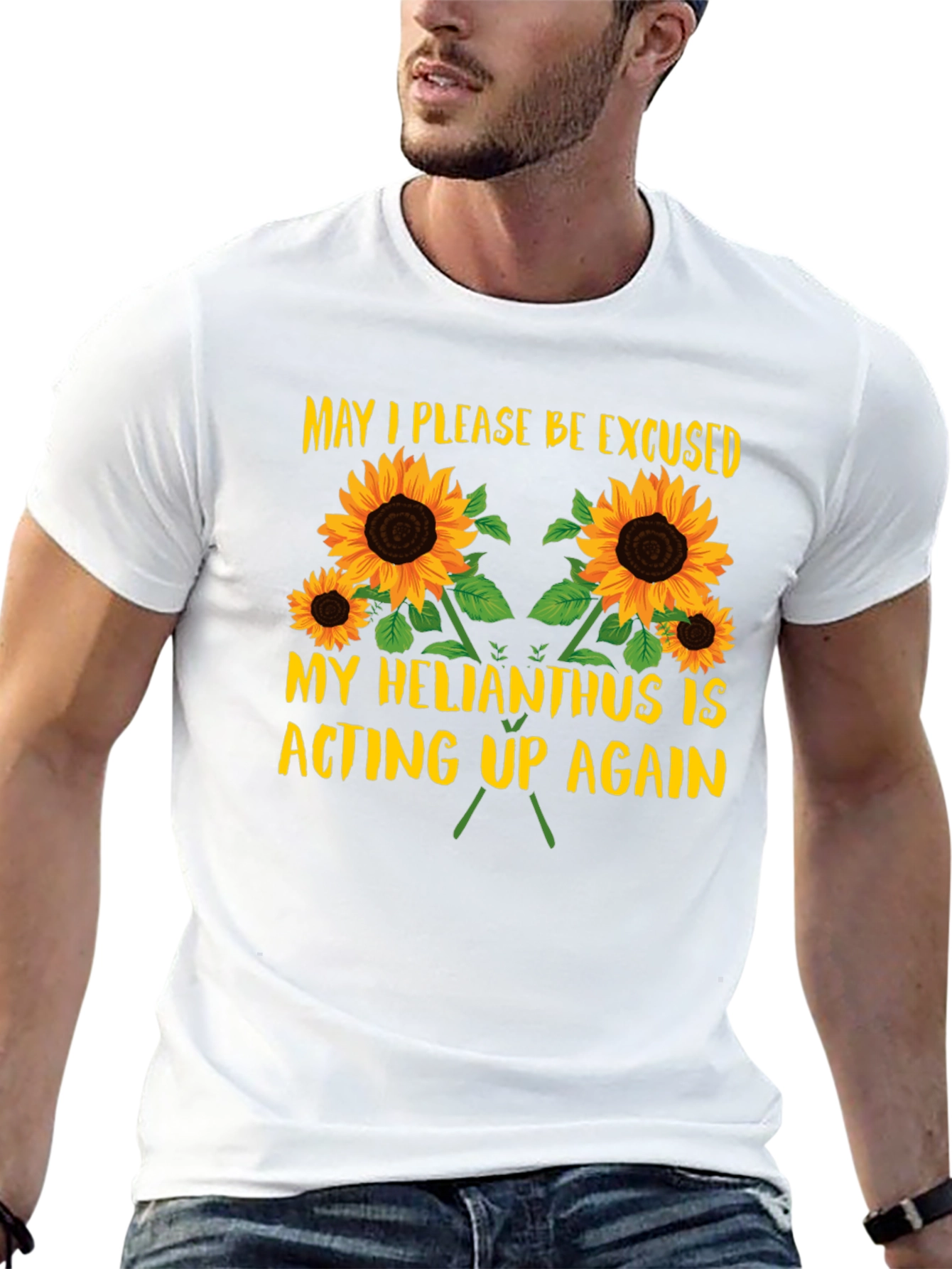 Helianthus Acting Up T-Shirt - Funny Sunflower Tee