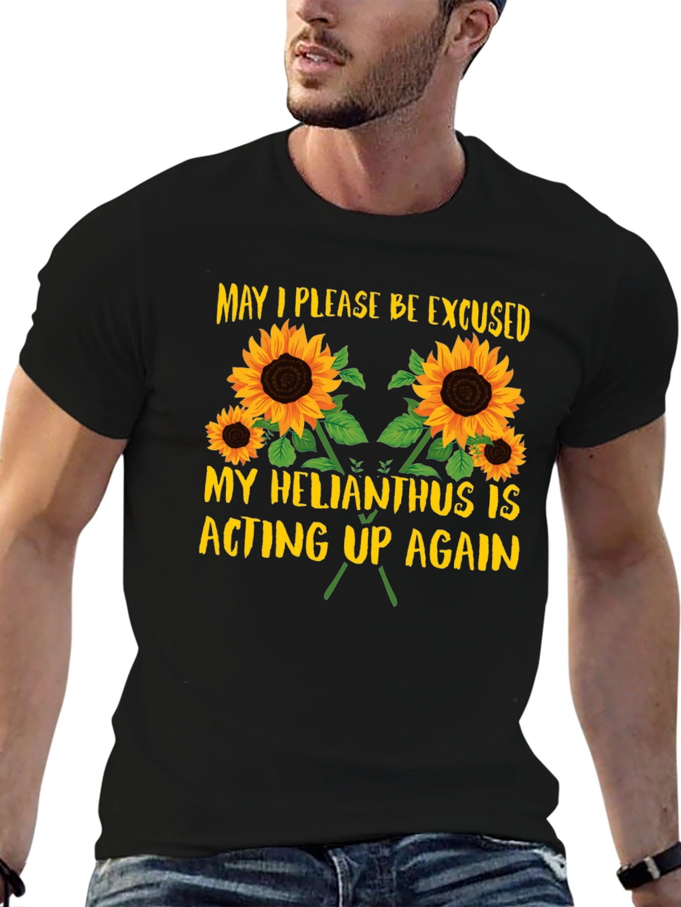 Helianthus Acting Up T-Shirt - Funny Sunflower Tee