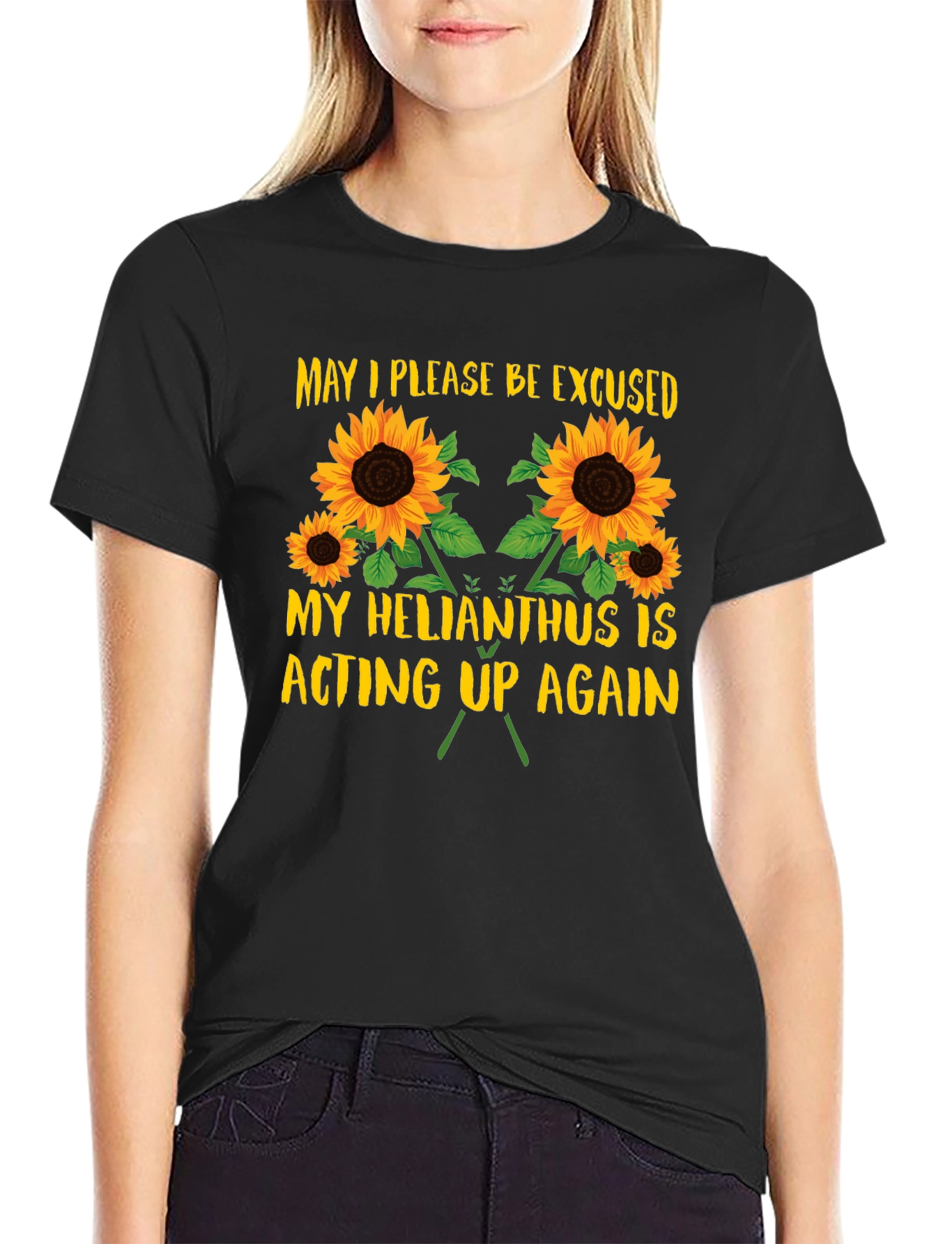 Helianthus Acting Up T-Shirt - Funny Sunflower Tee