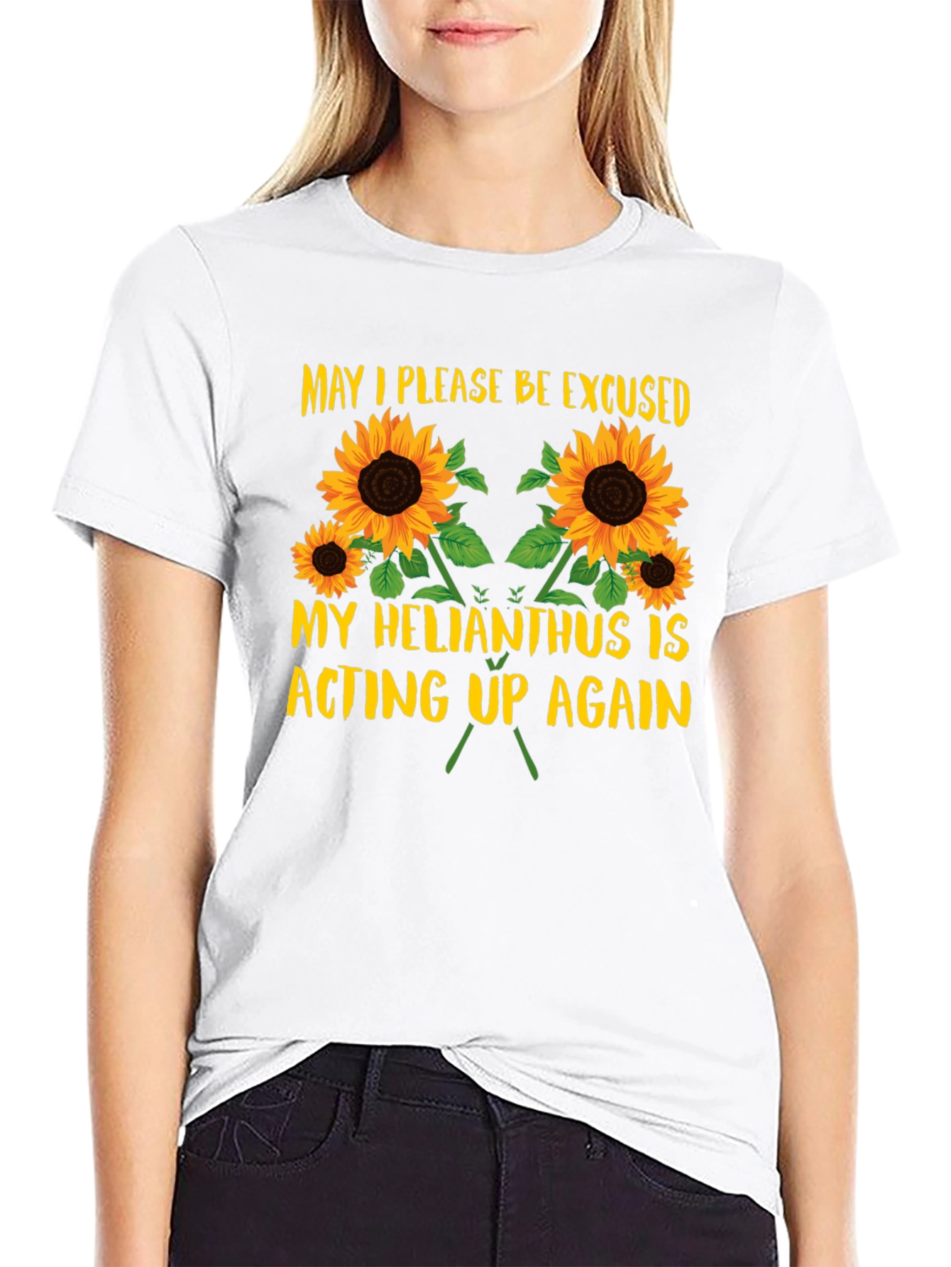 Helianthus Acting Up T-Shirt - Funny Sunflower Tee