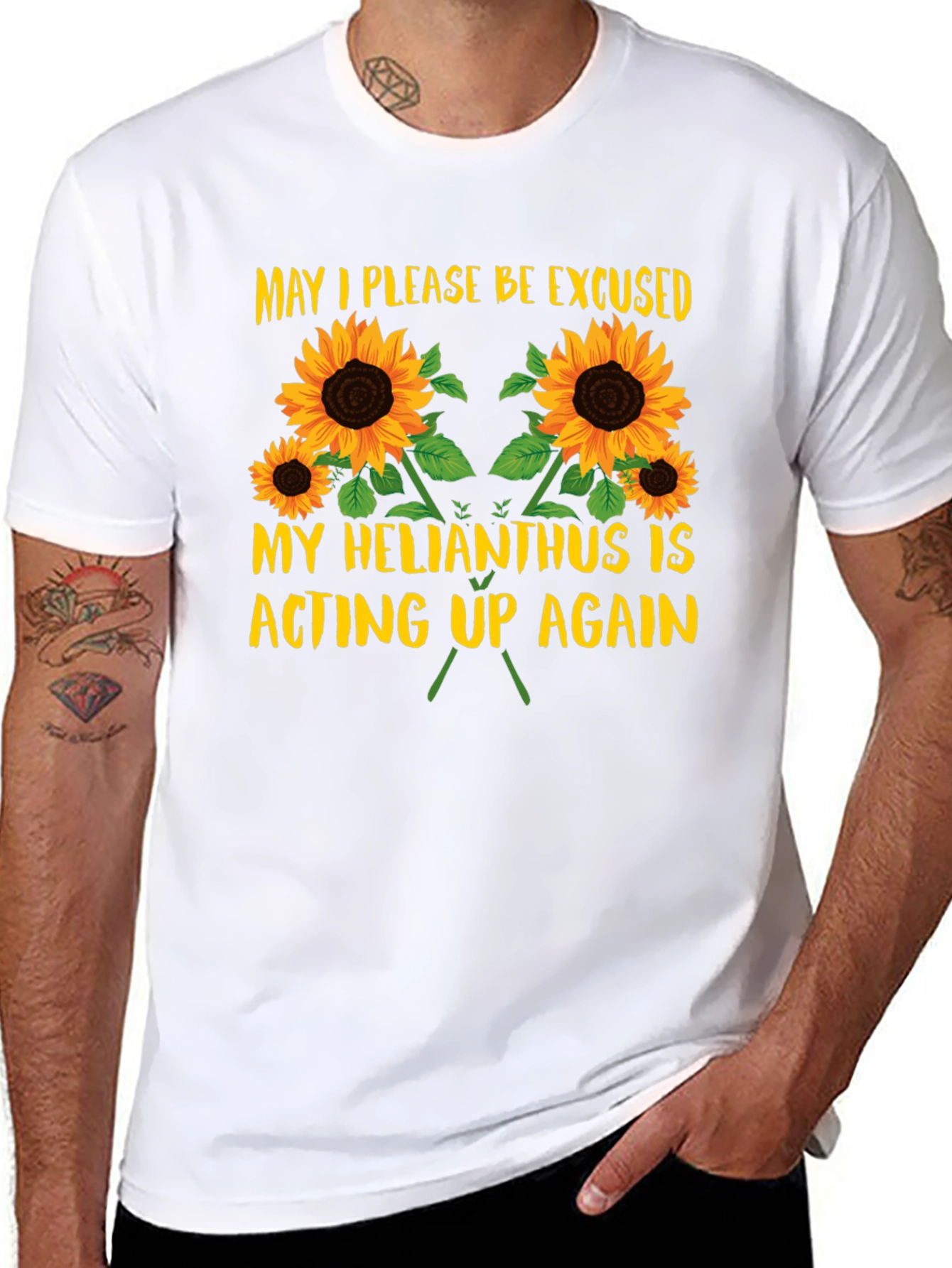 Helianthus Acting Up T-Shirt - Funny Sunflower Tee