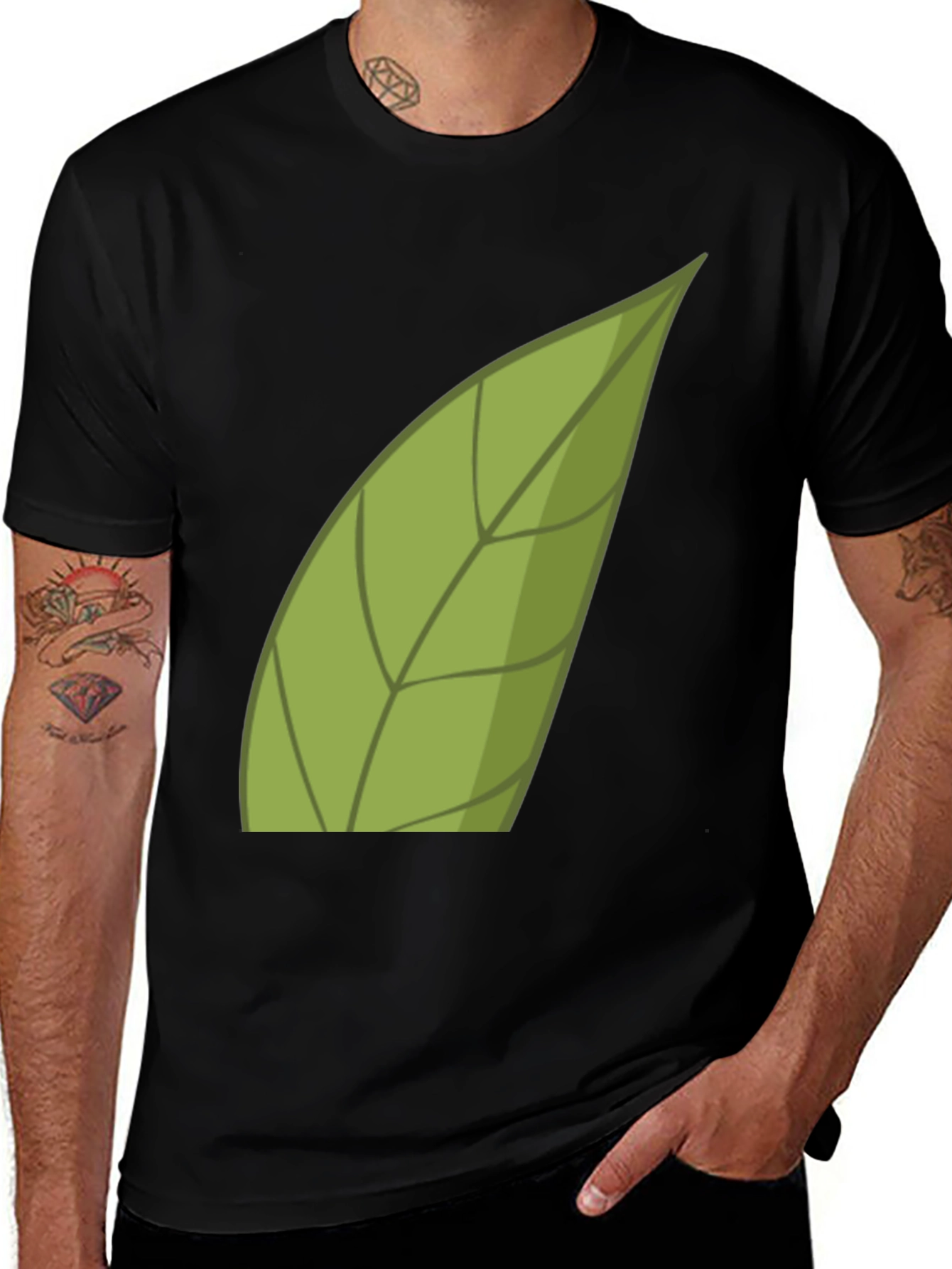 Green Leaf Graphic Tee - Nature Inspired Shirt