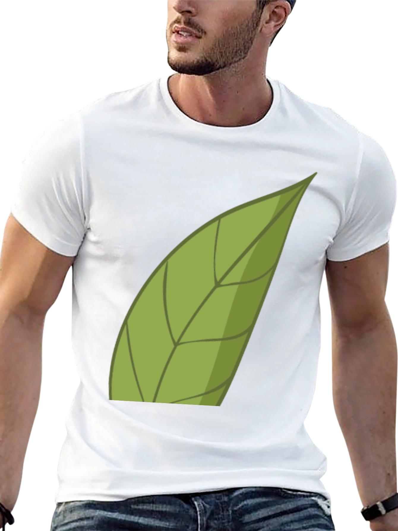 Green Leaf Graphic Tee - Nature Inspired Shirt