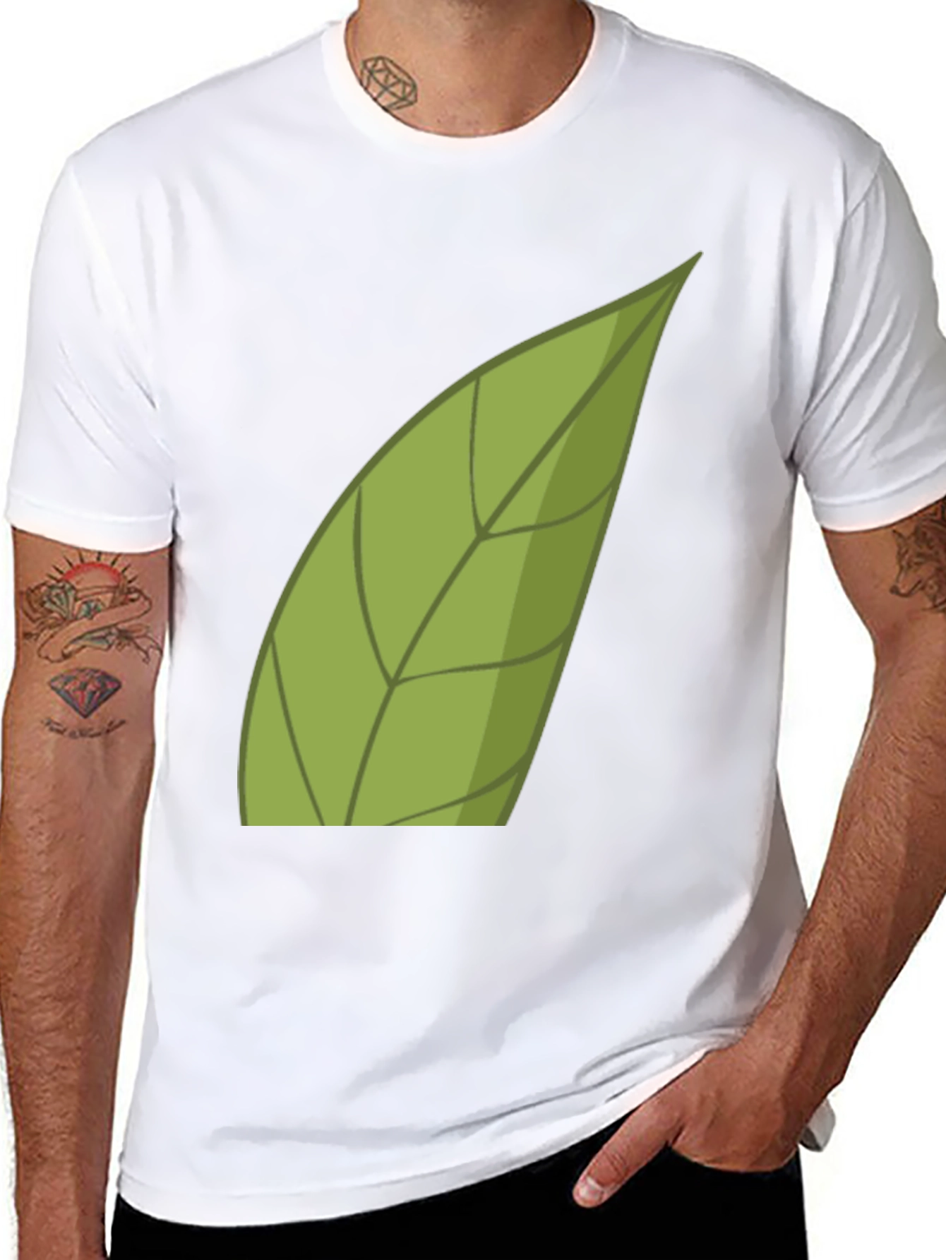 Green Leaf Graphic Tee - Nature Inspired Shirt