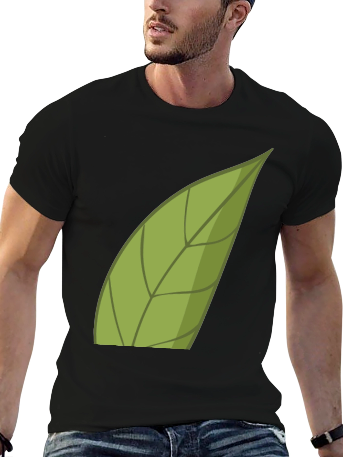 Green Leaf Graphic Tee - Nature Inspired Shirt