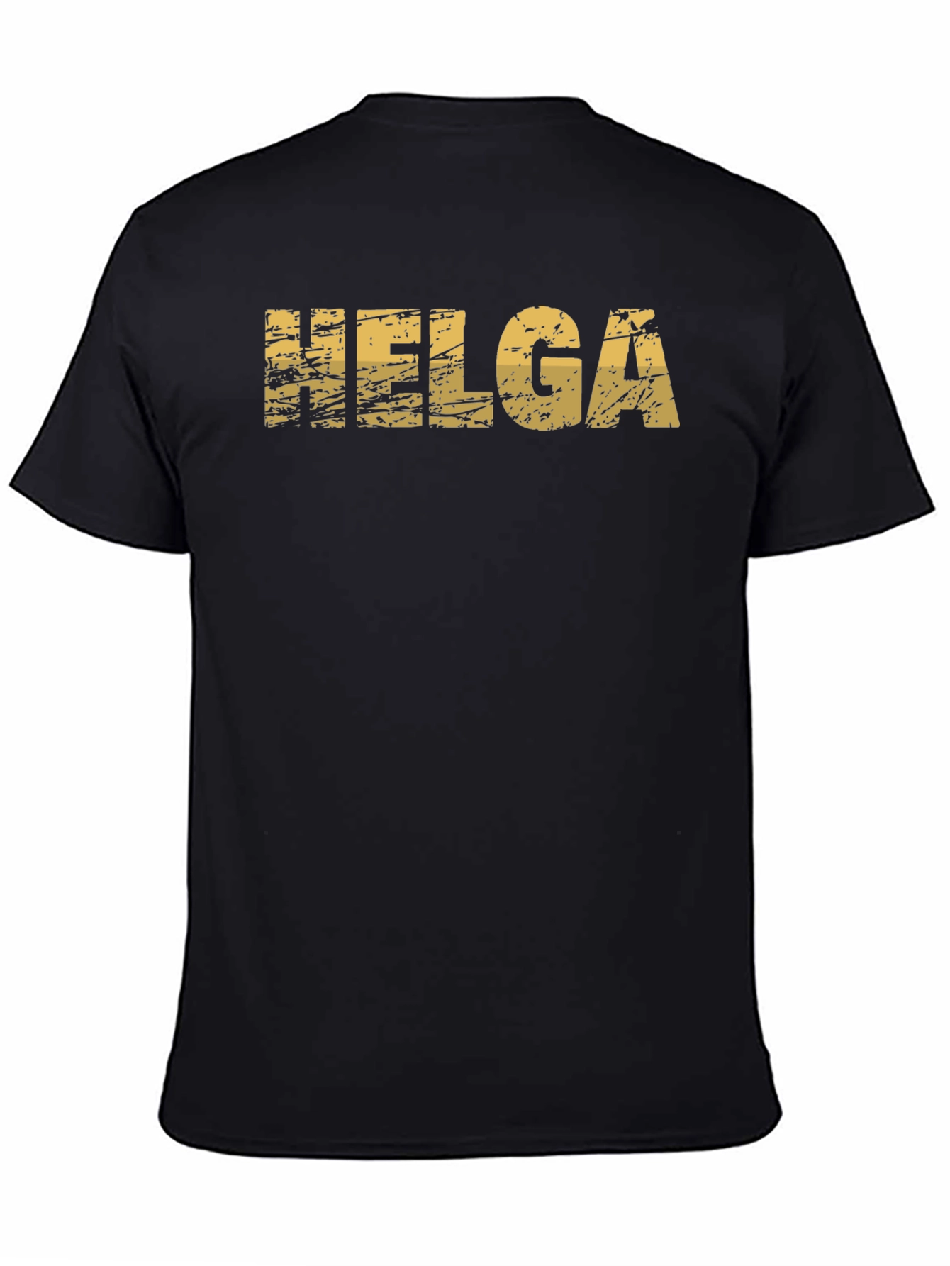 Helga Distressed Graphic Tee - Black Cotton T-Shirt
