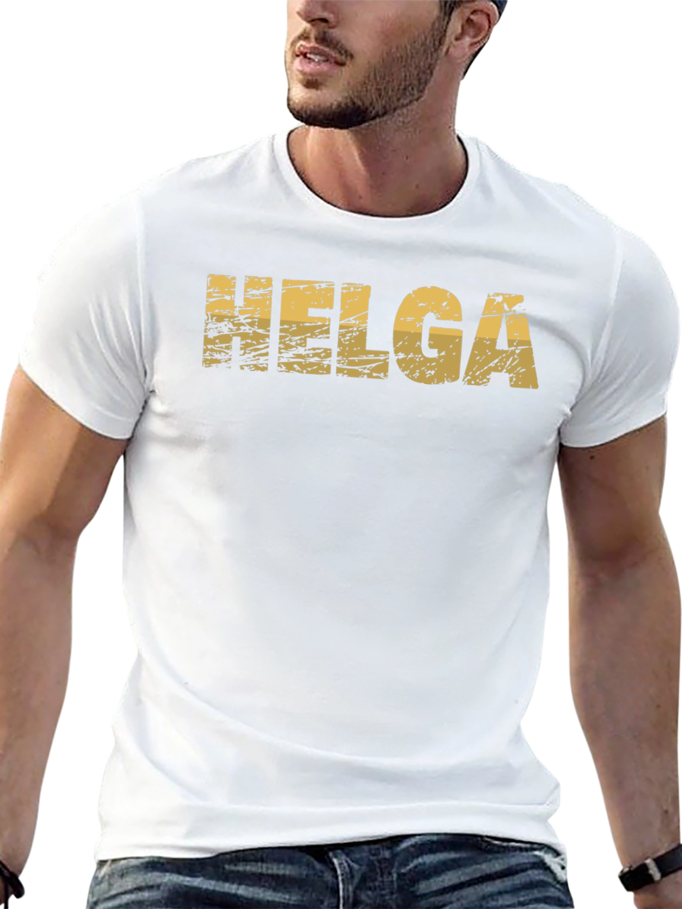 Helga Distressed Graphic Tee - Black Cotton T-Shirt