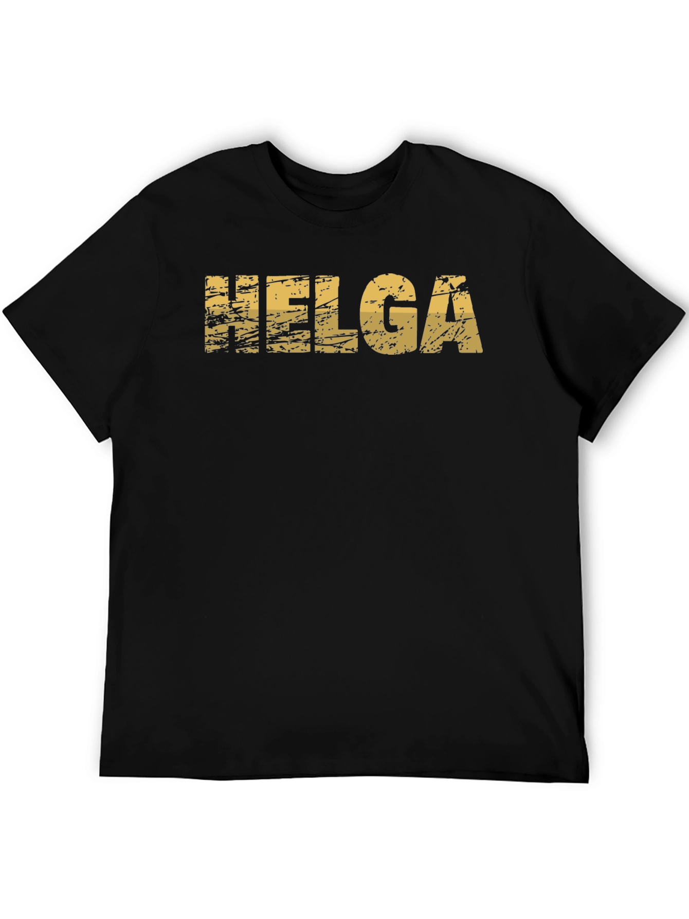 Helga Distressed Graphic Tee - Black Cotton T-Shirt