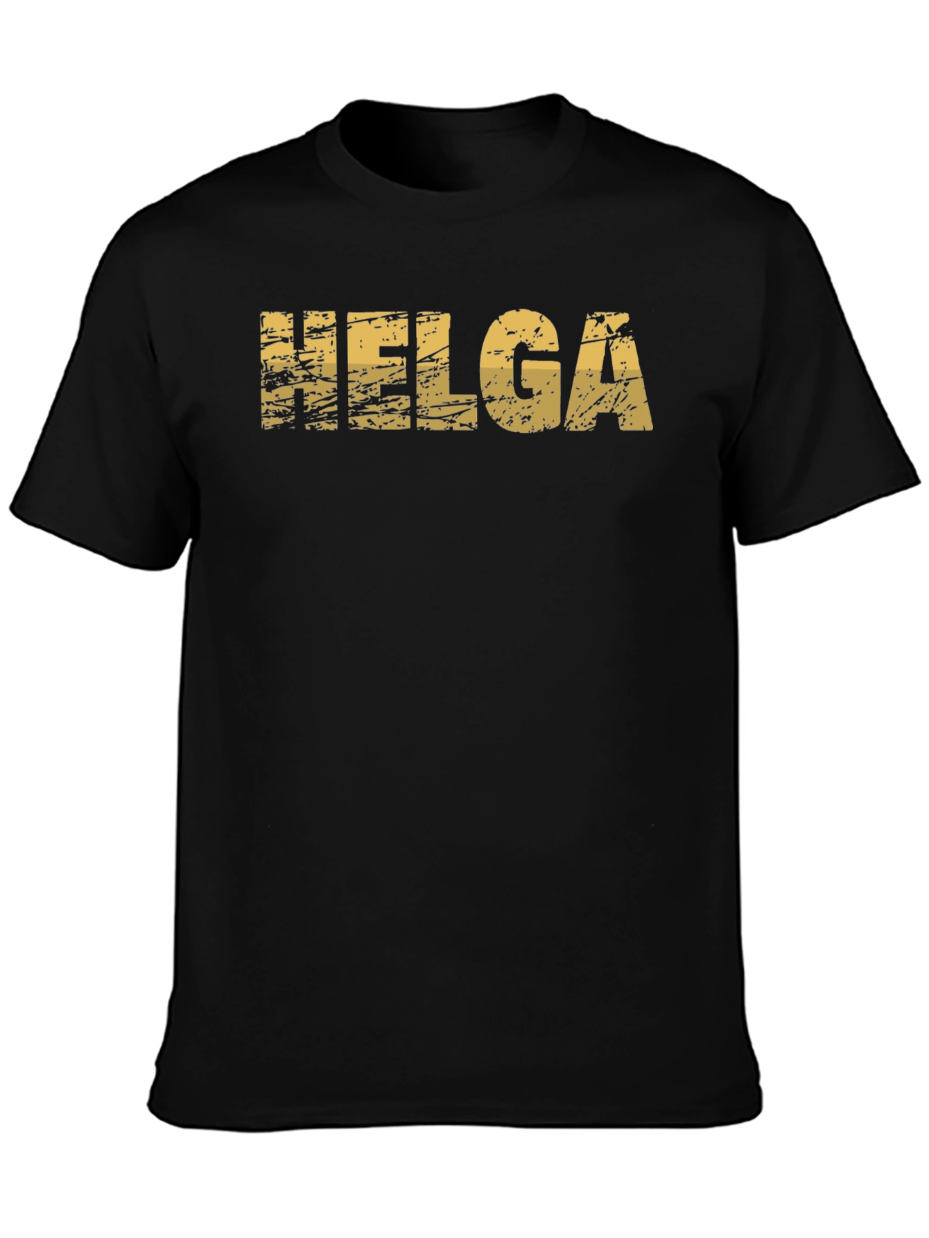 Helga Distressed Graphic Tee - Black Cotton T-Shirt