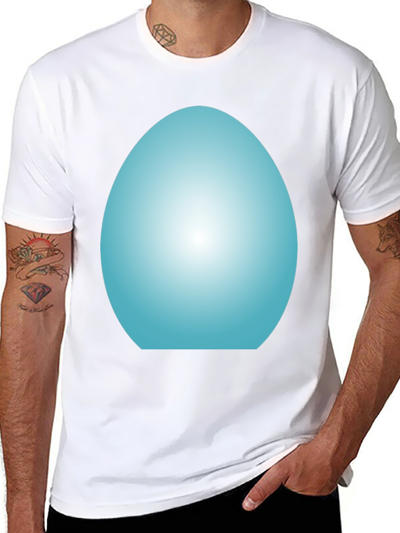 Cool Blue Egg Graphic Tee - Black Unisex T-Shirt