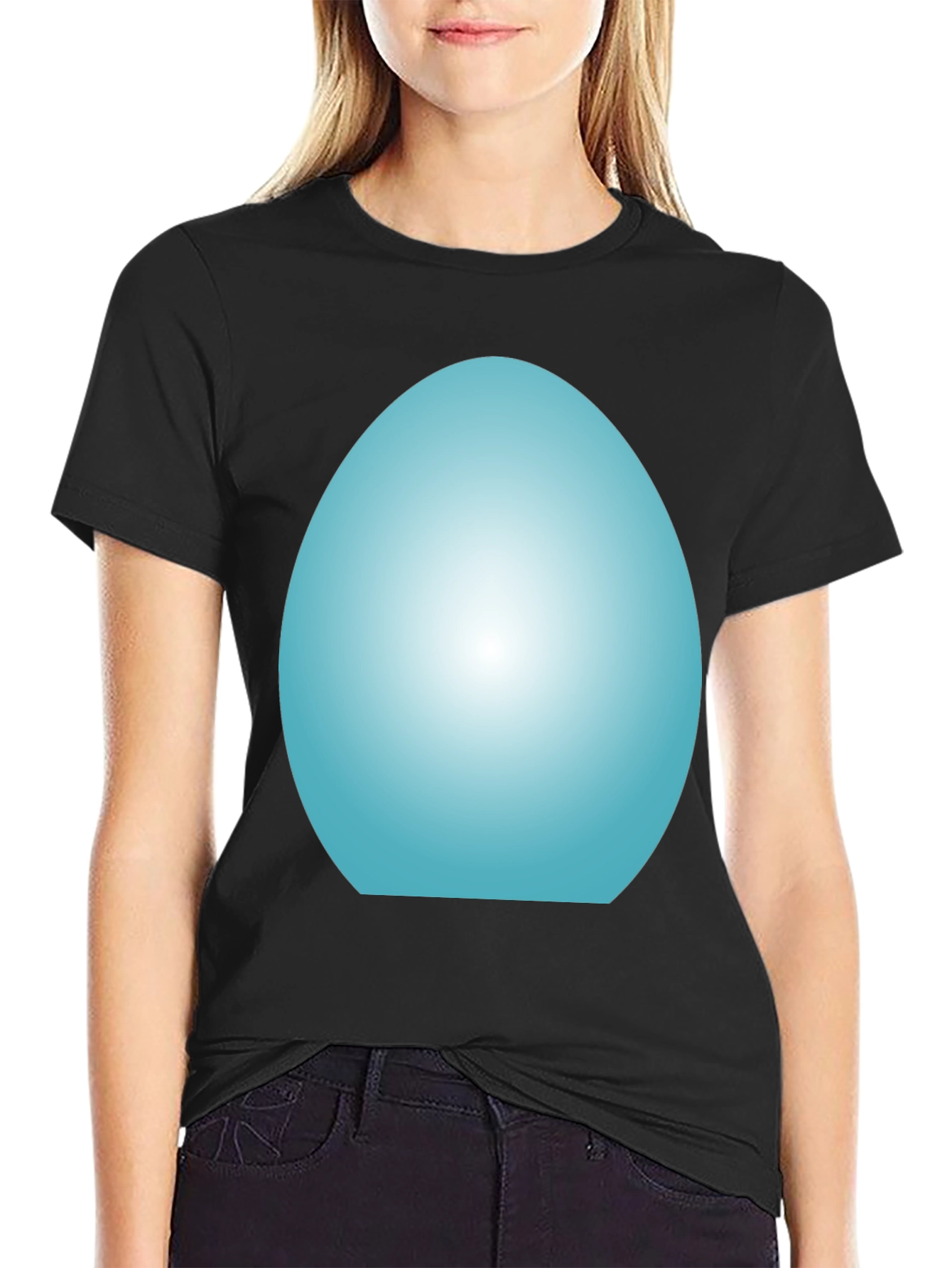Cool Blue Egg Graphic Tee - Black Unisex T-Shirt