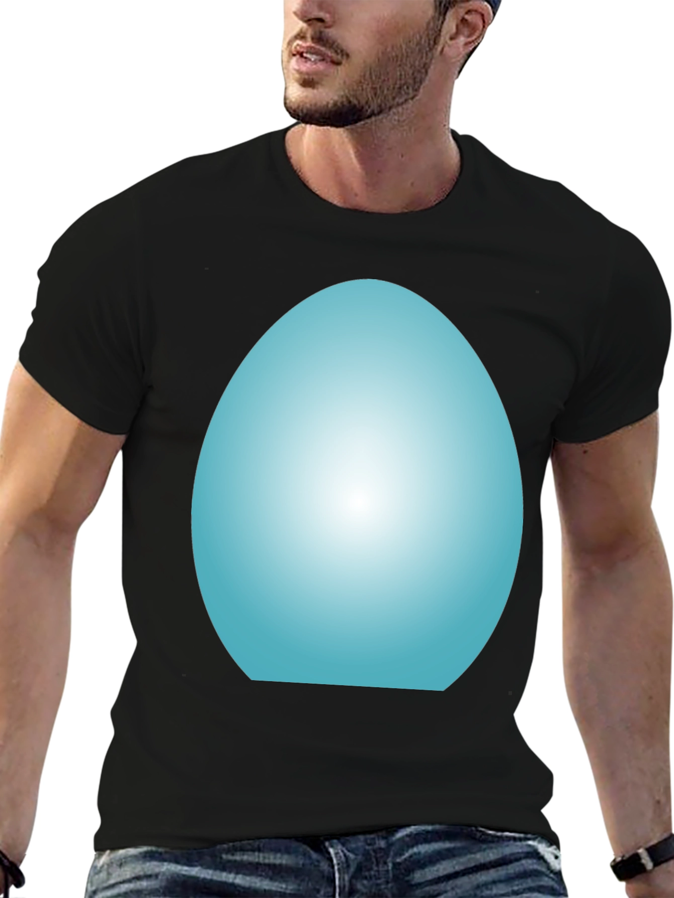 Cool Blue Egg Graphic Tee - Black Unisex T-Shirt