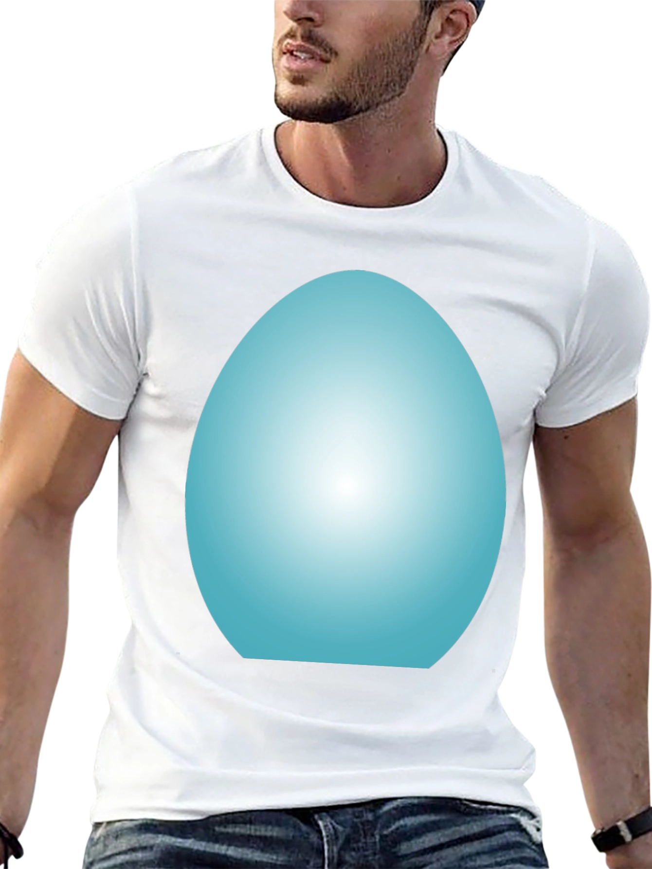 Cool Blue Egg Graphic Tee - Black Unisex T-Shirt