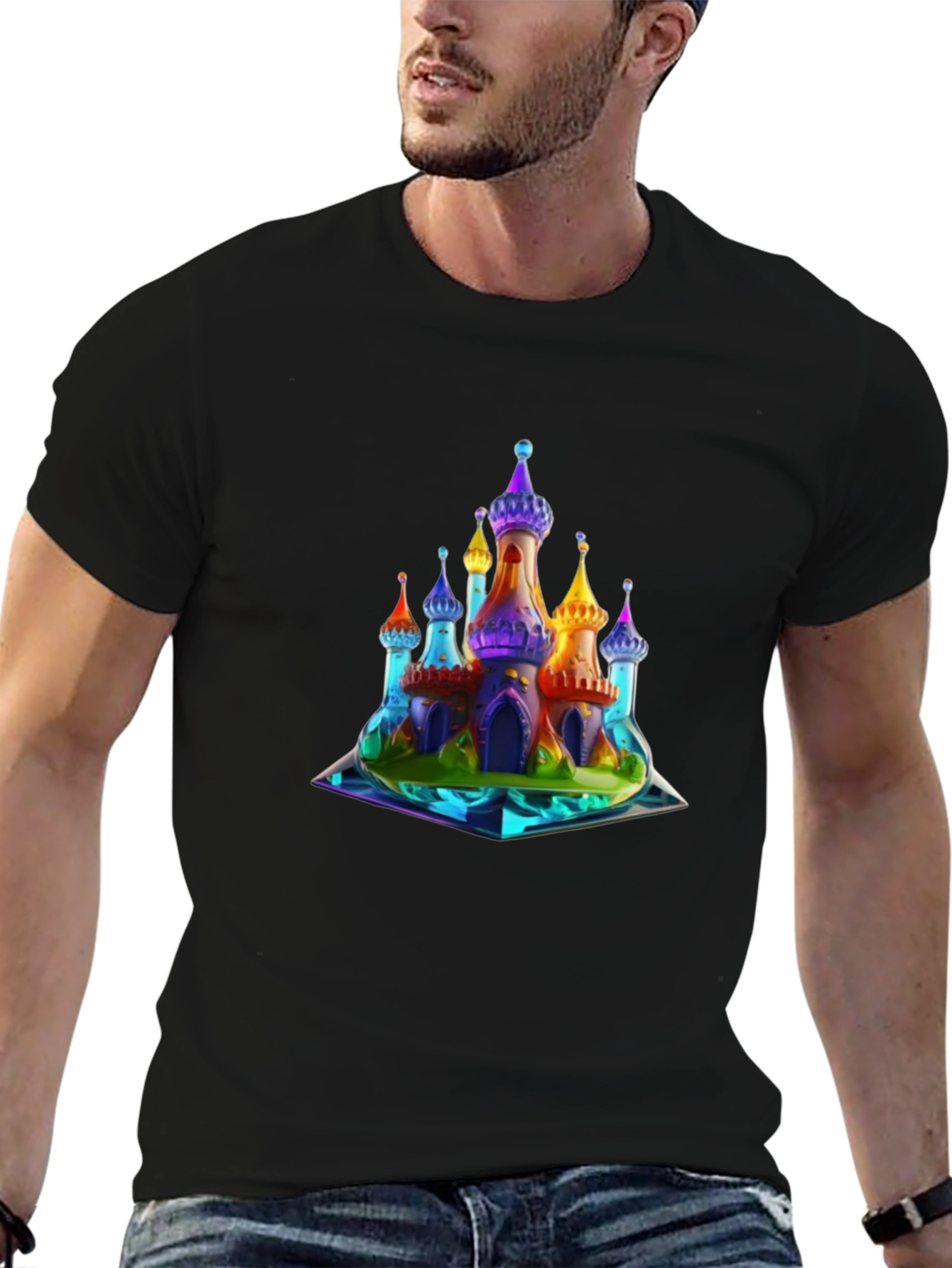 Rainbow Castle Graphic T-Shirt