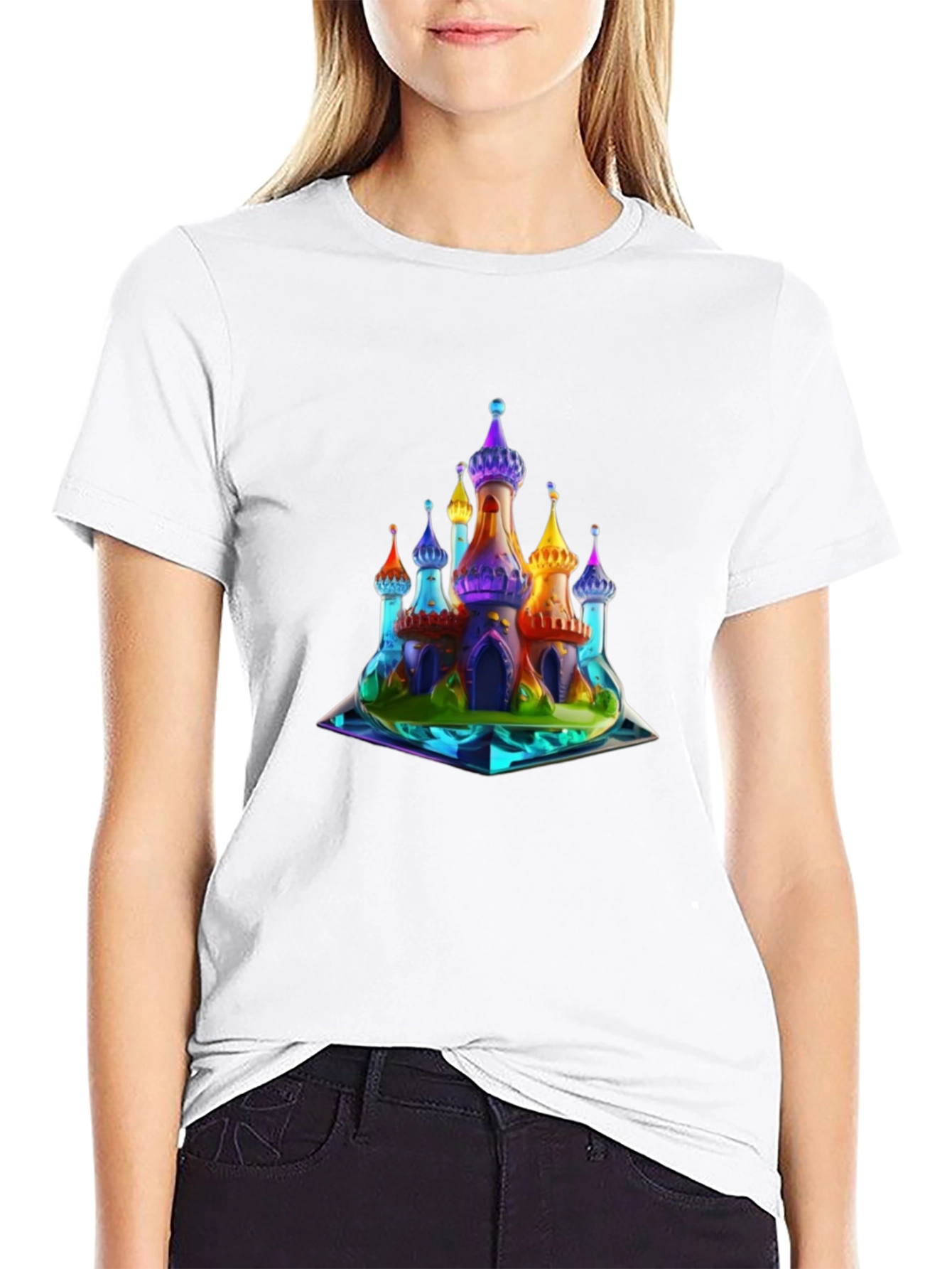 Rainbow Castle Graphic T-Shirt
