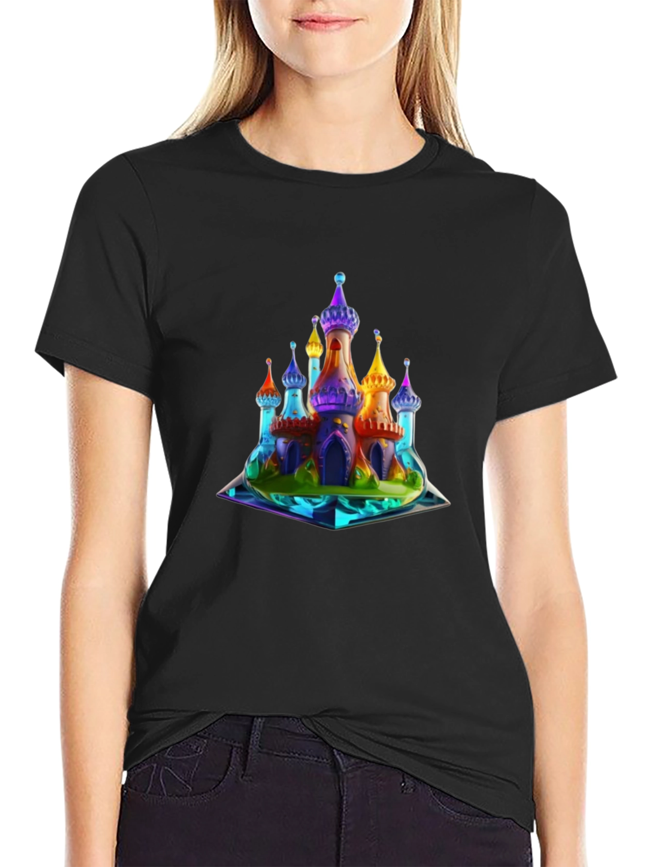 Rainbow Castle Graphic T-Shirt