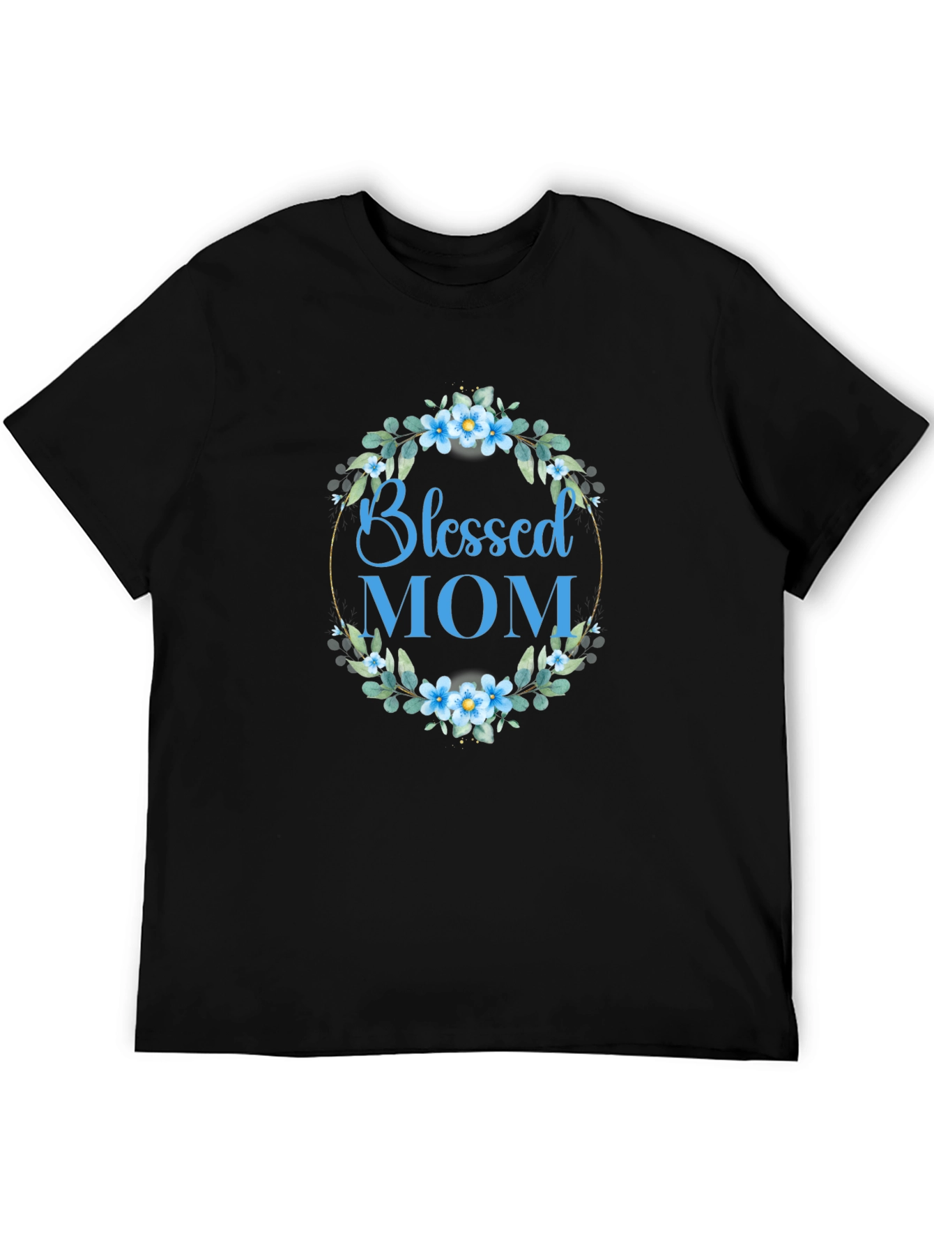 Blessed Mom Floral Wreath T-Shirt