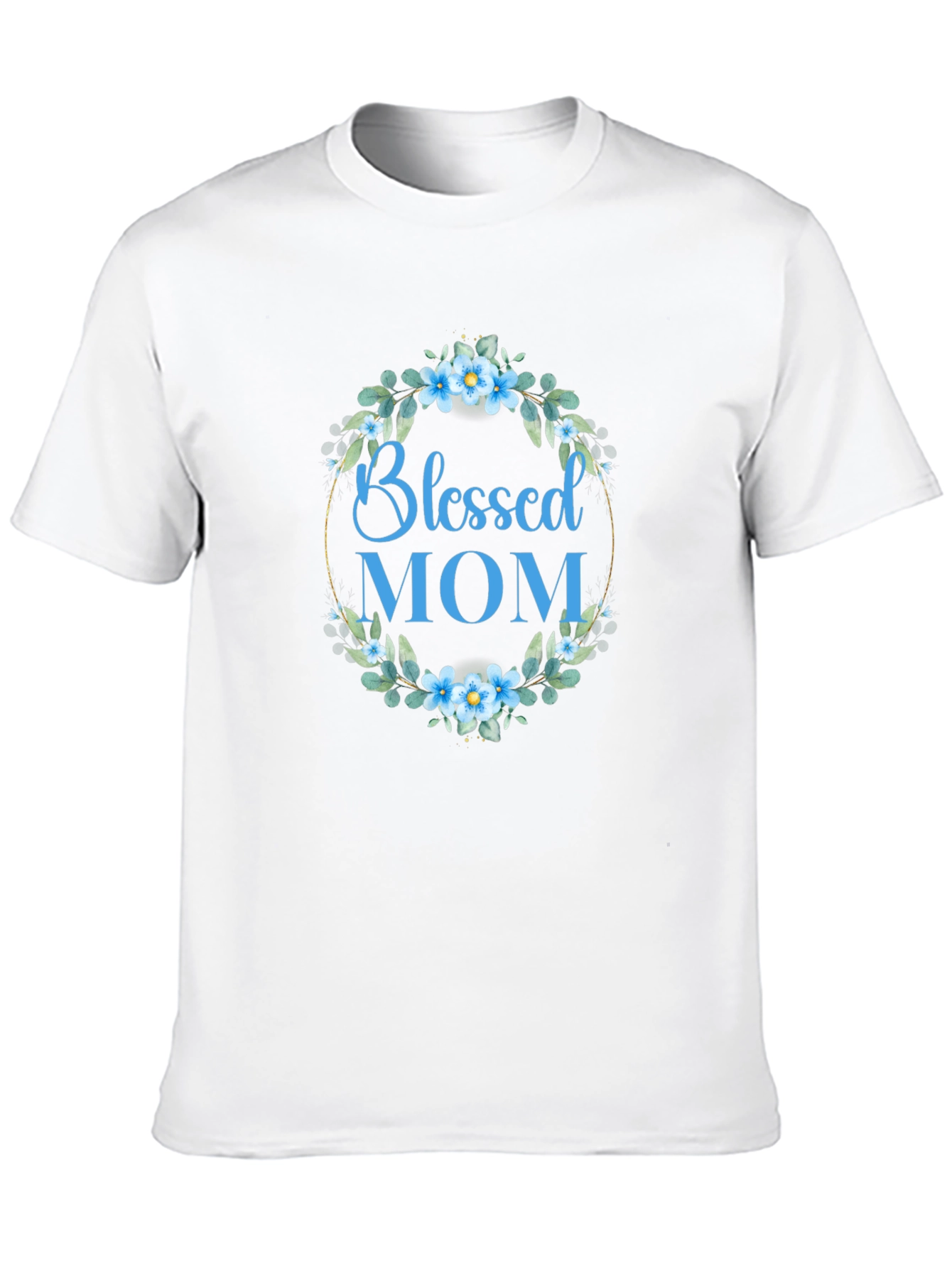 Blessed Mom Floral Wreath T-Shirt