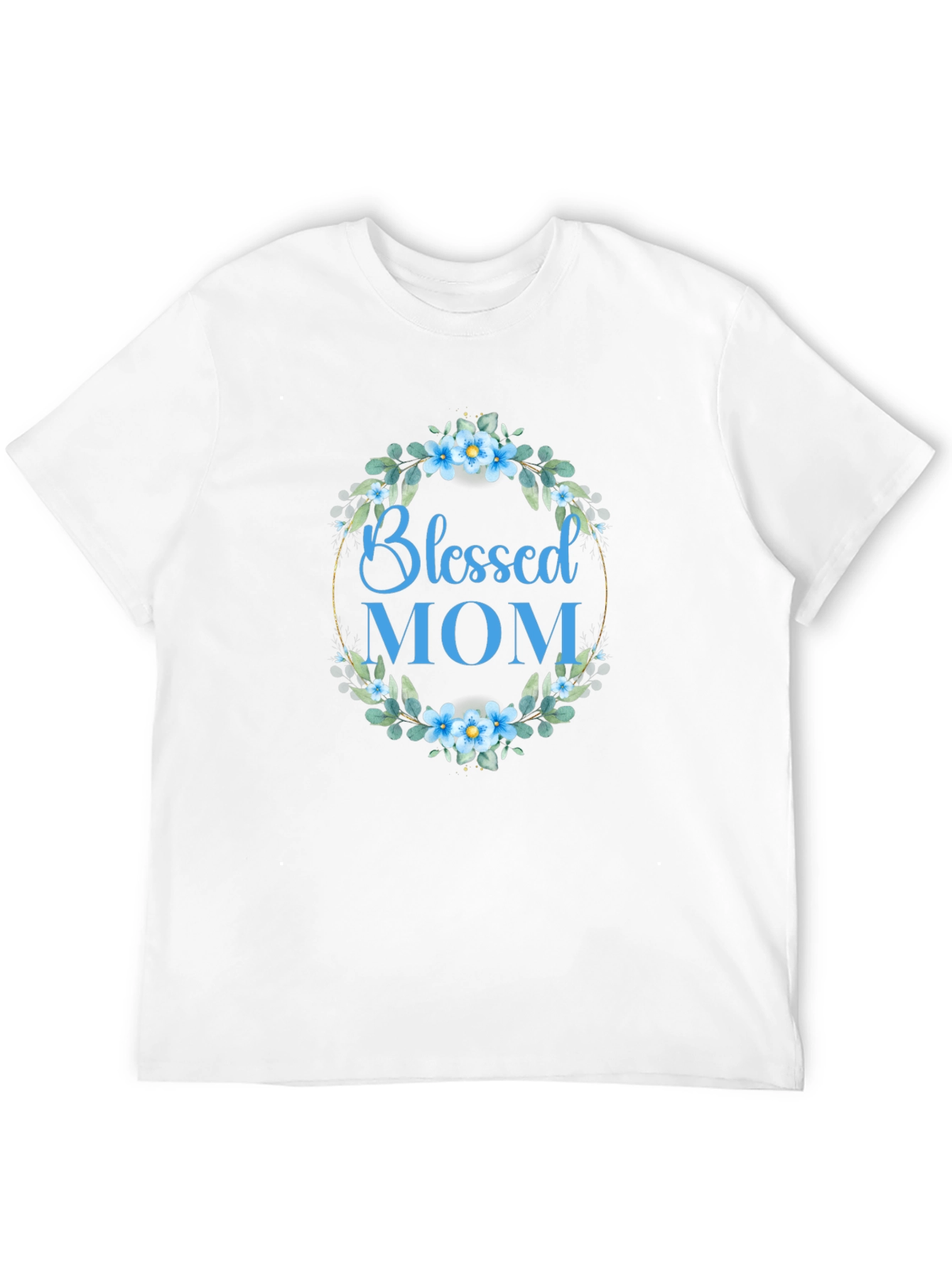 Blessed Mom Floral Wreath T-Shirt