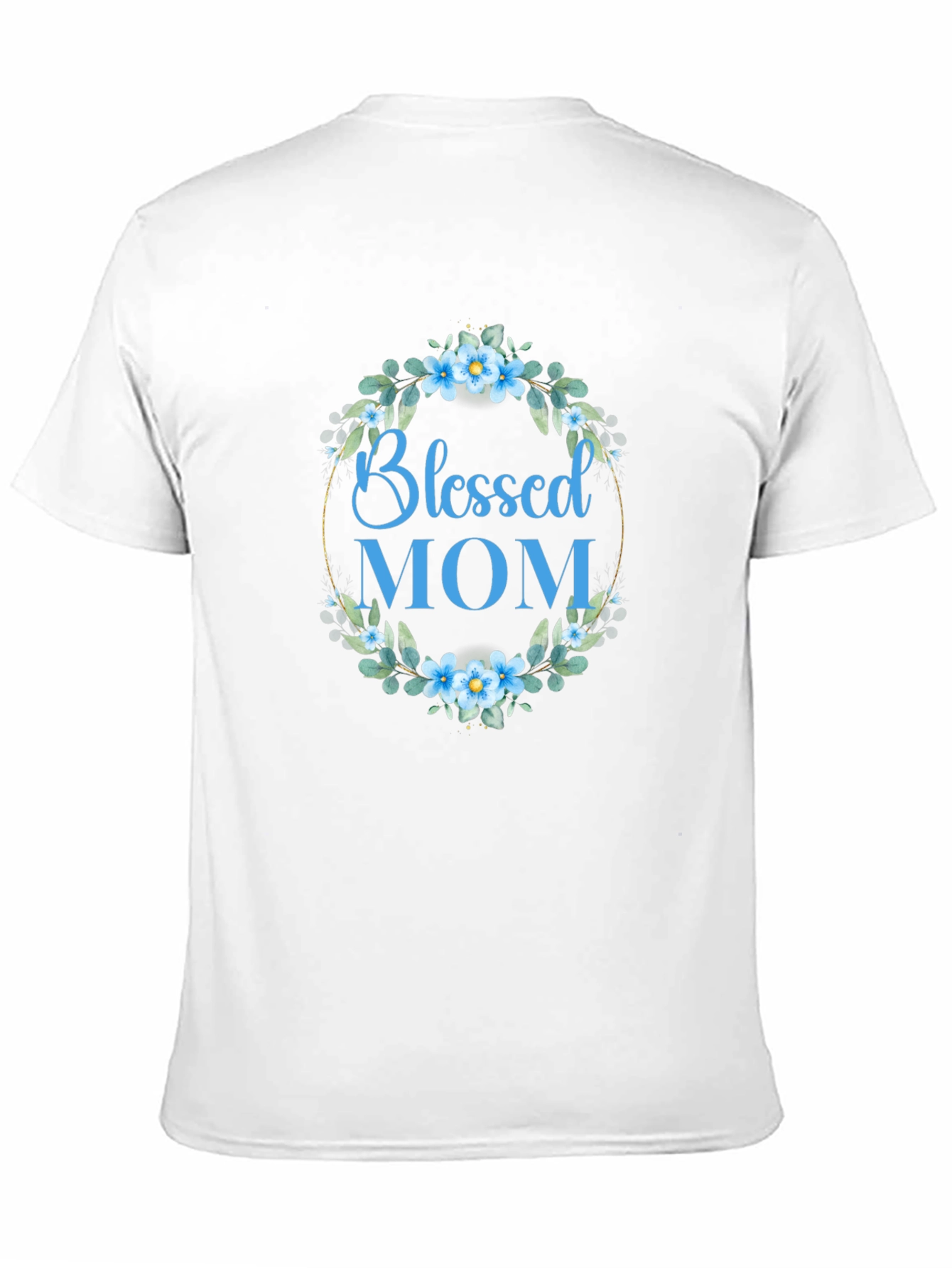 Blessed Mom Floral Wreath T-Shirt